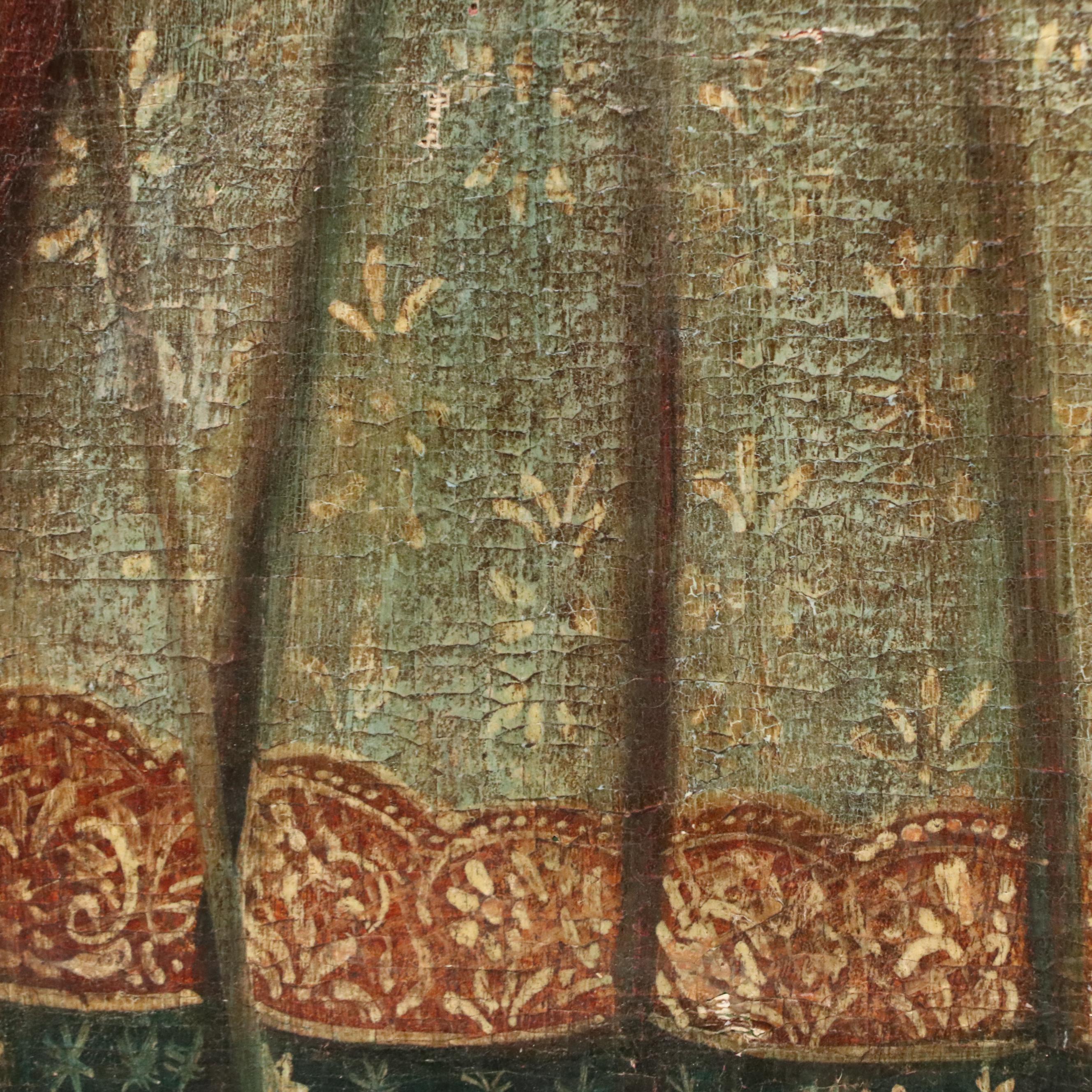 Spanish Colonial Cusco Style Oil Portrait of Martyred Female Saint