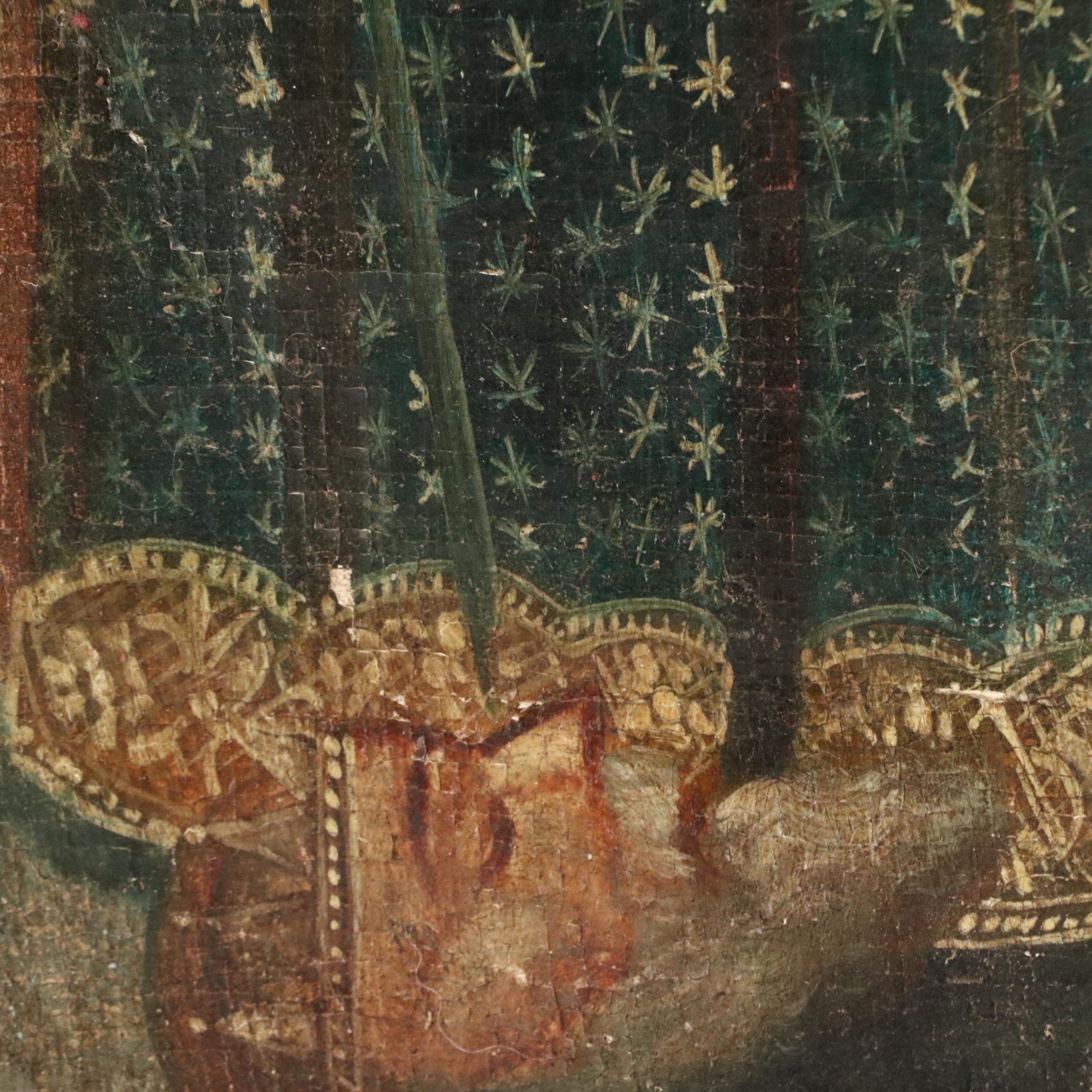 Spanish Colonial Cusco Style Oil Portrait of Martyred Female Saint