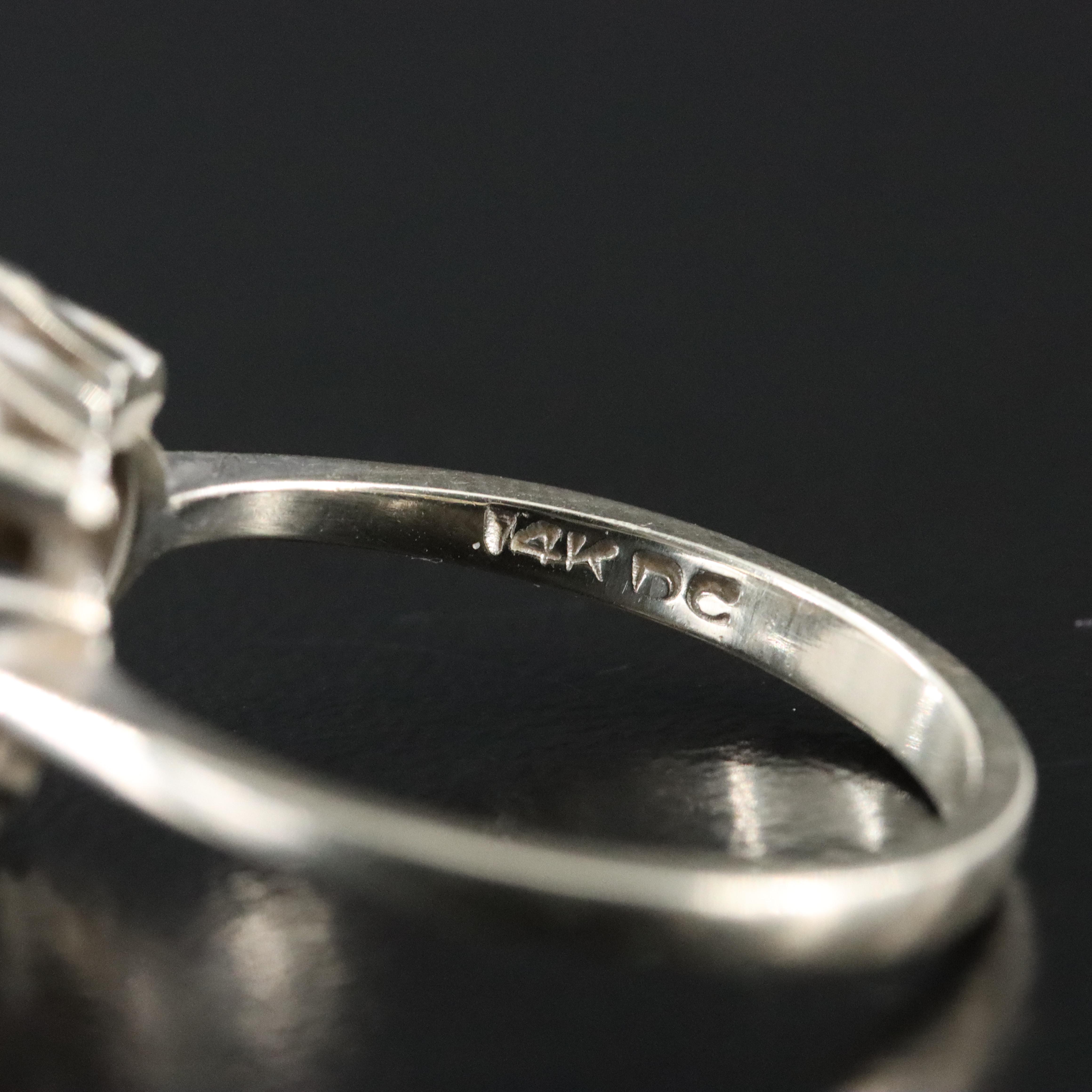 14K Diamond and Sapphire Heart Ring