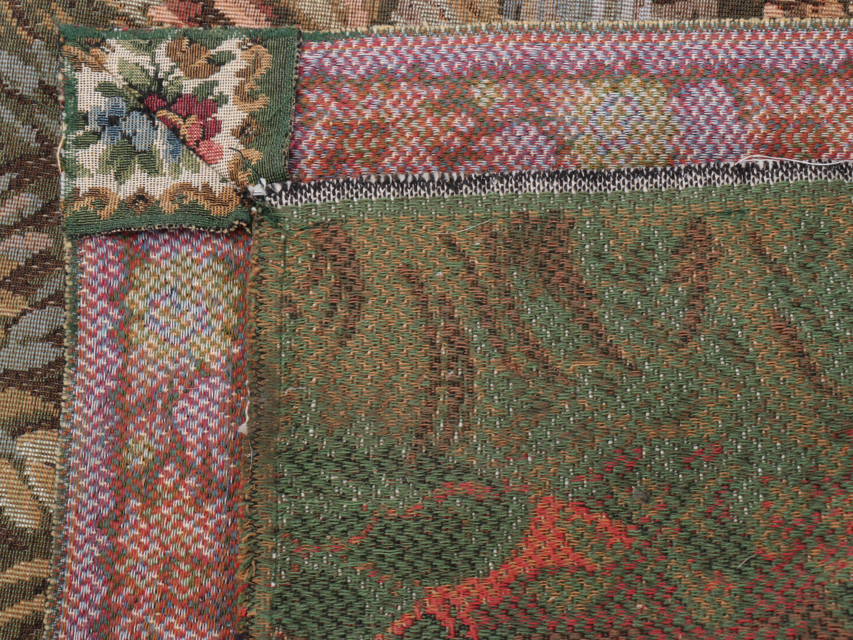 Genre Scene Countryside with Creek Wall Tapestry and Hanging Rod