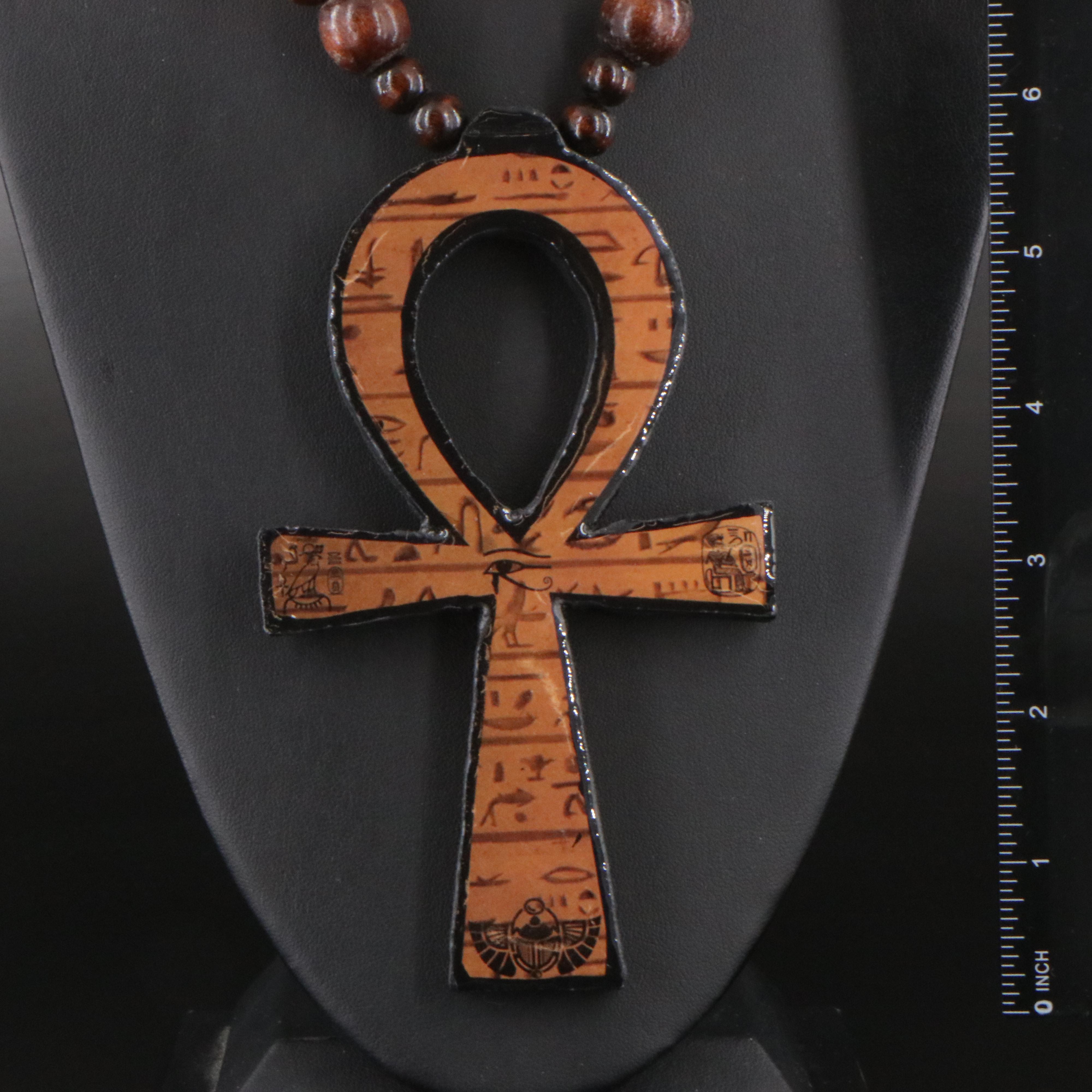Ankh and Mala Bead Necklaces Including Wood, Agate and Carnelian