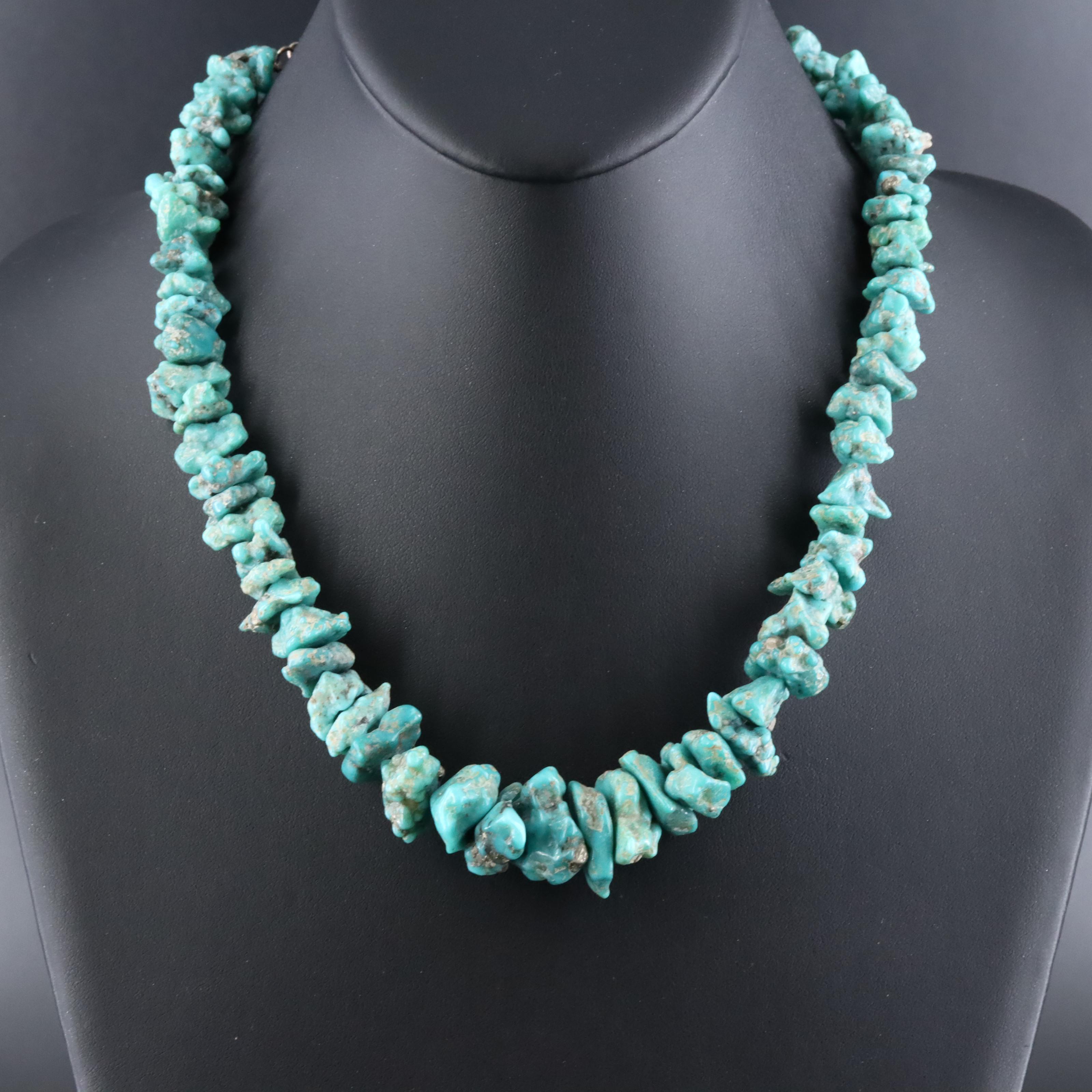 Turquoise Necklace with Sterling Clasp