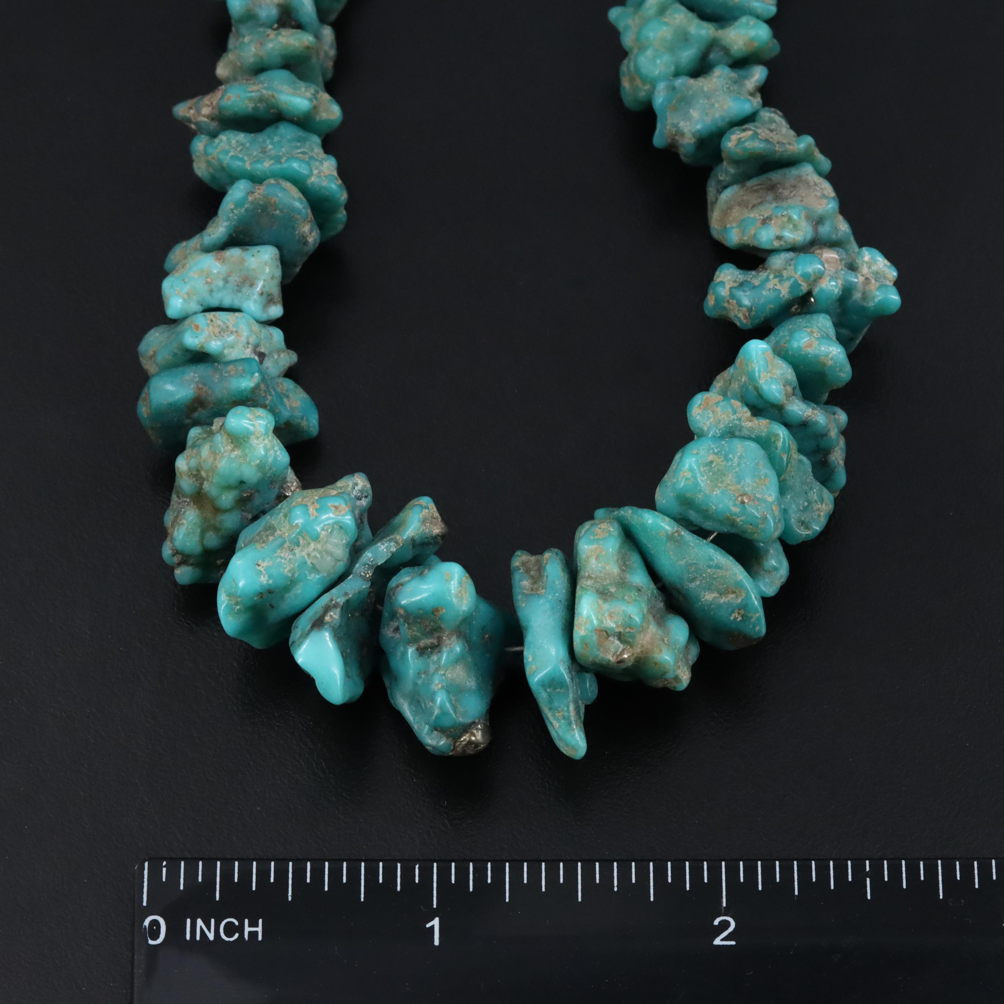 Turquoise Necklace with Sterling Clasp