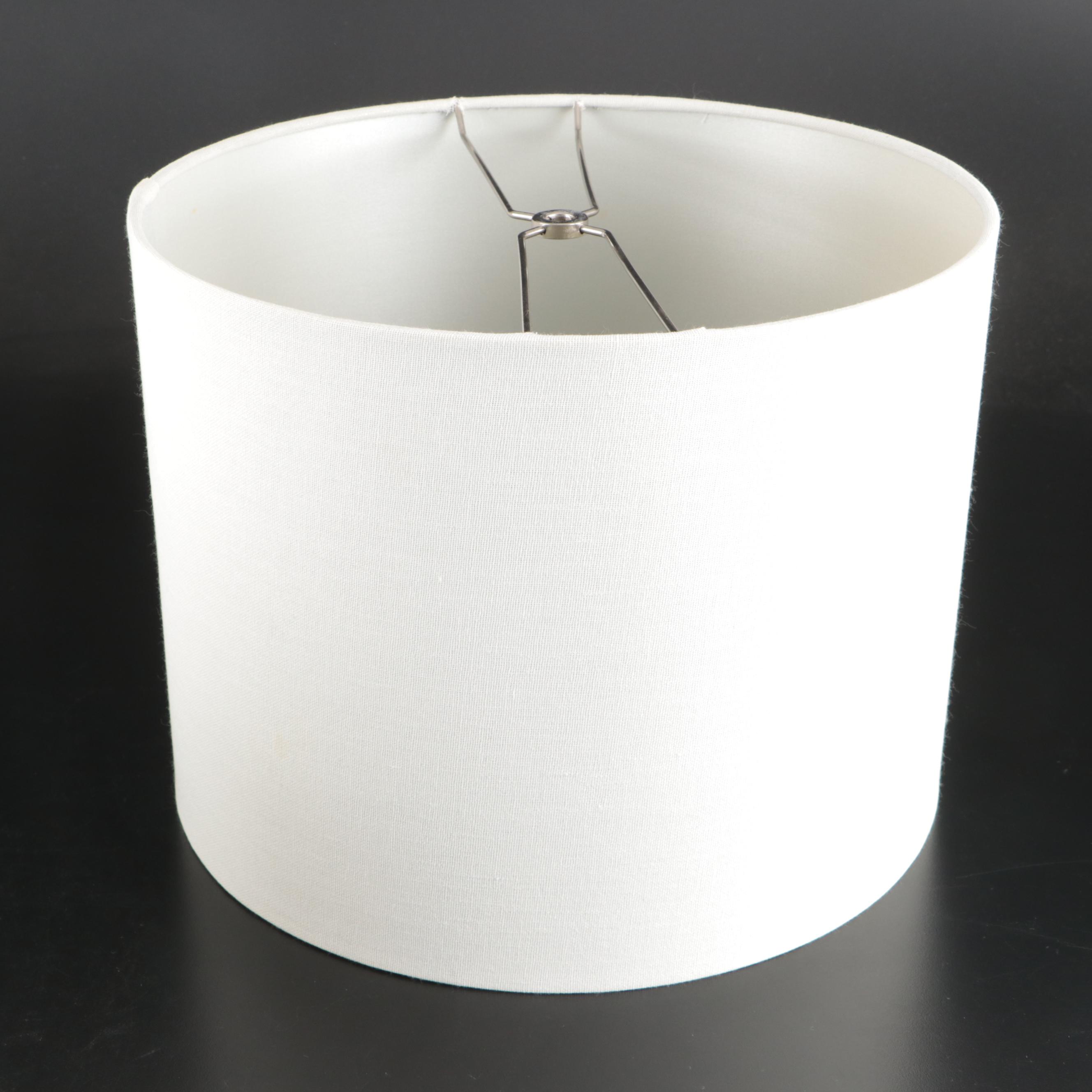 Crackle Glass Table Lamps with Linen Drum Shades