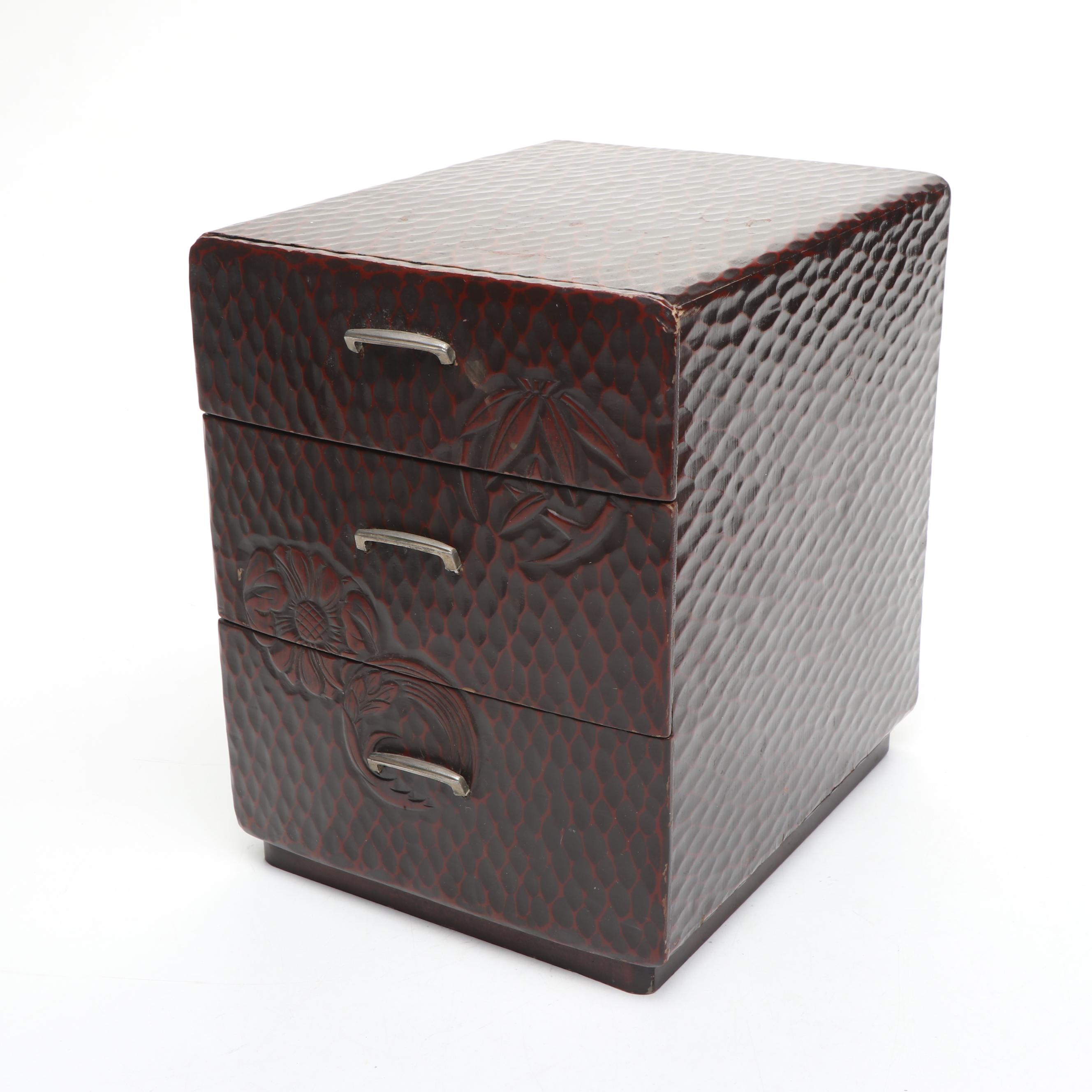 Japanese Lacquer Kamakura-Bori Drawer Box with Other East Asian Sculpture & Art