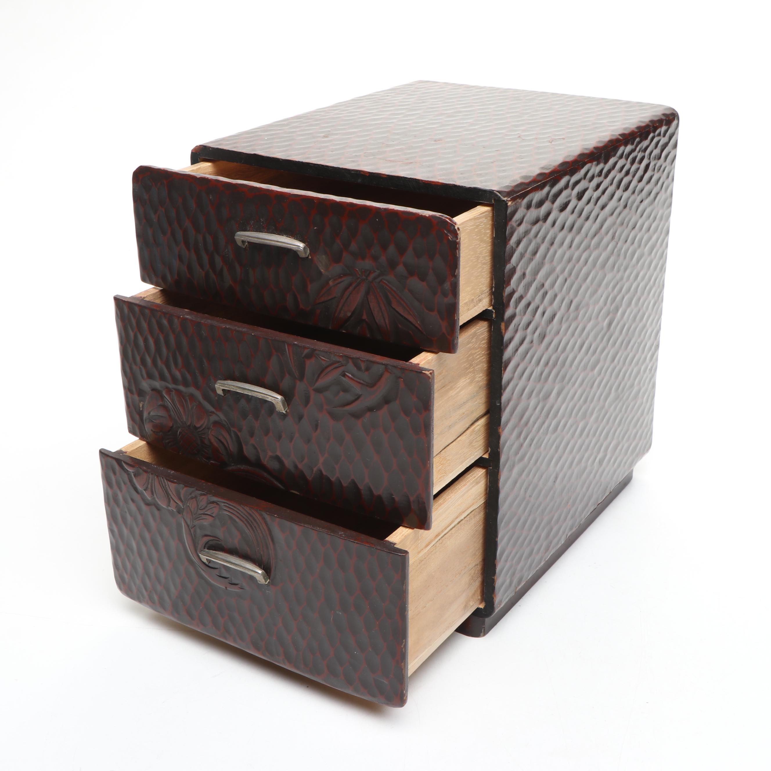 Japanese Lacquer Kamakura-Bori Drawer Box with Other East Asian Sculpture & Art