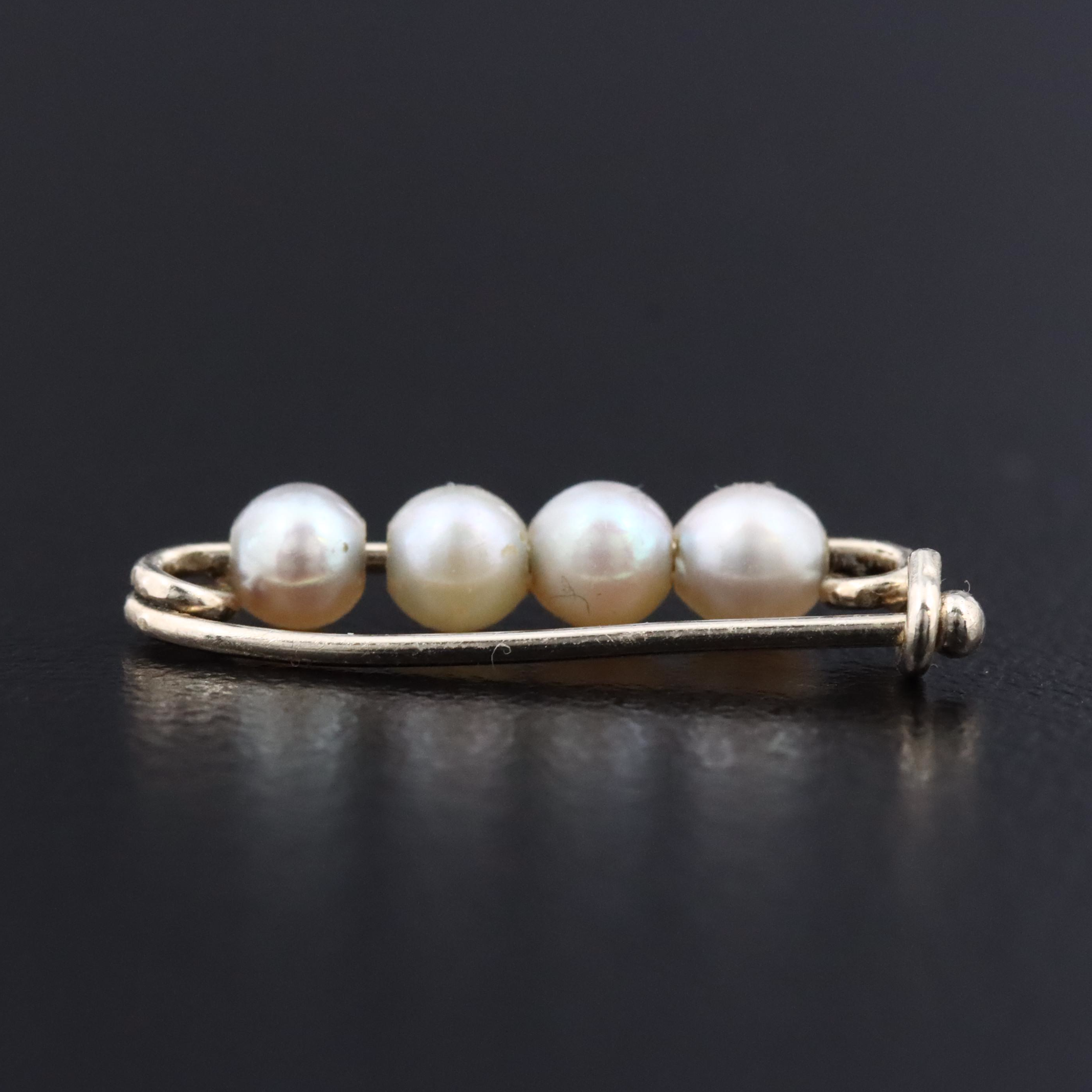 Vintage 14K Pearl Lingerie Pin