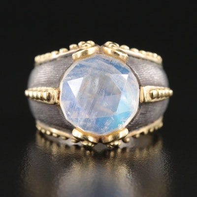 Sterling Moonstone Ring with 18K Accents Sterling Moonstone Ring with 18K Accents