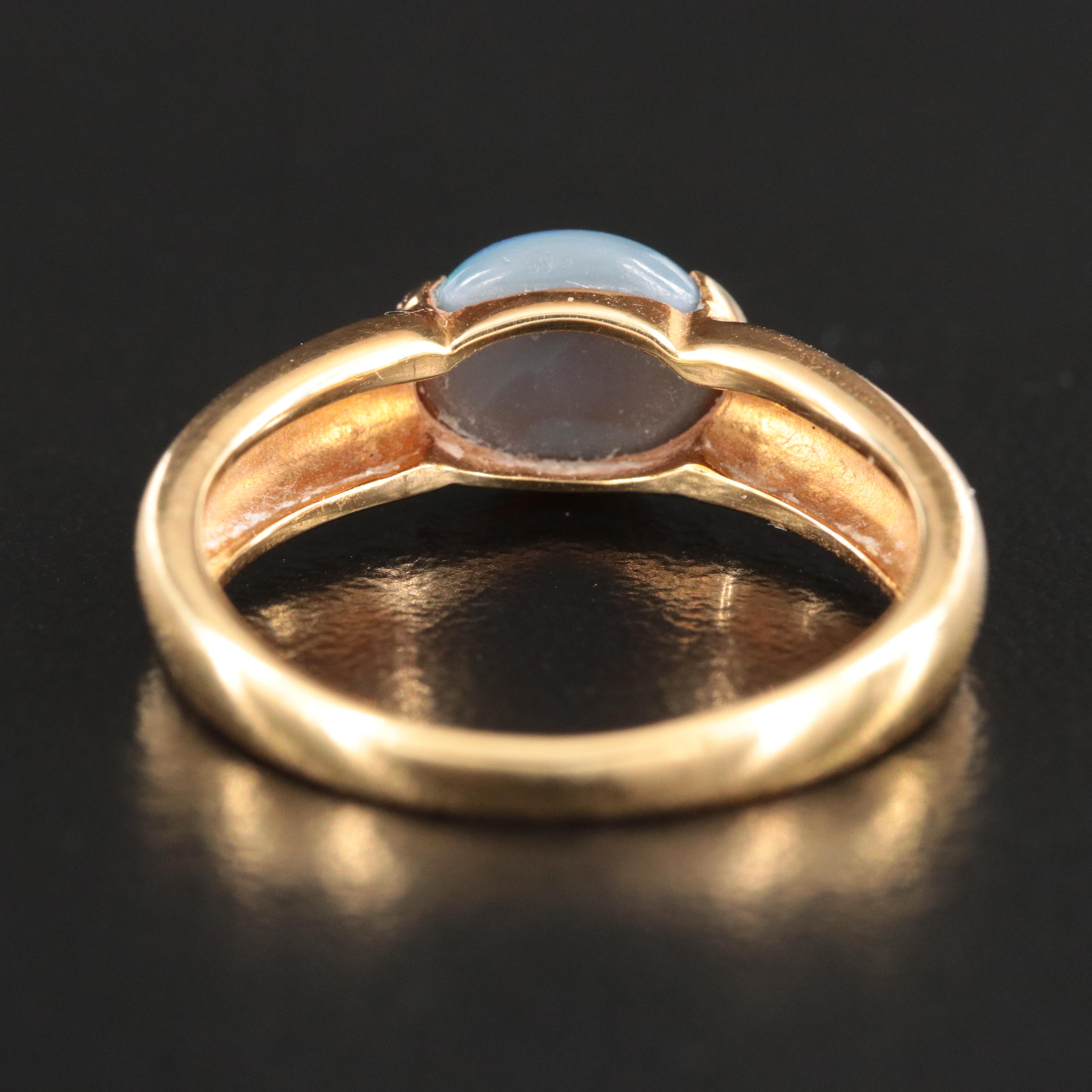 18K Opal East-West Ring
