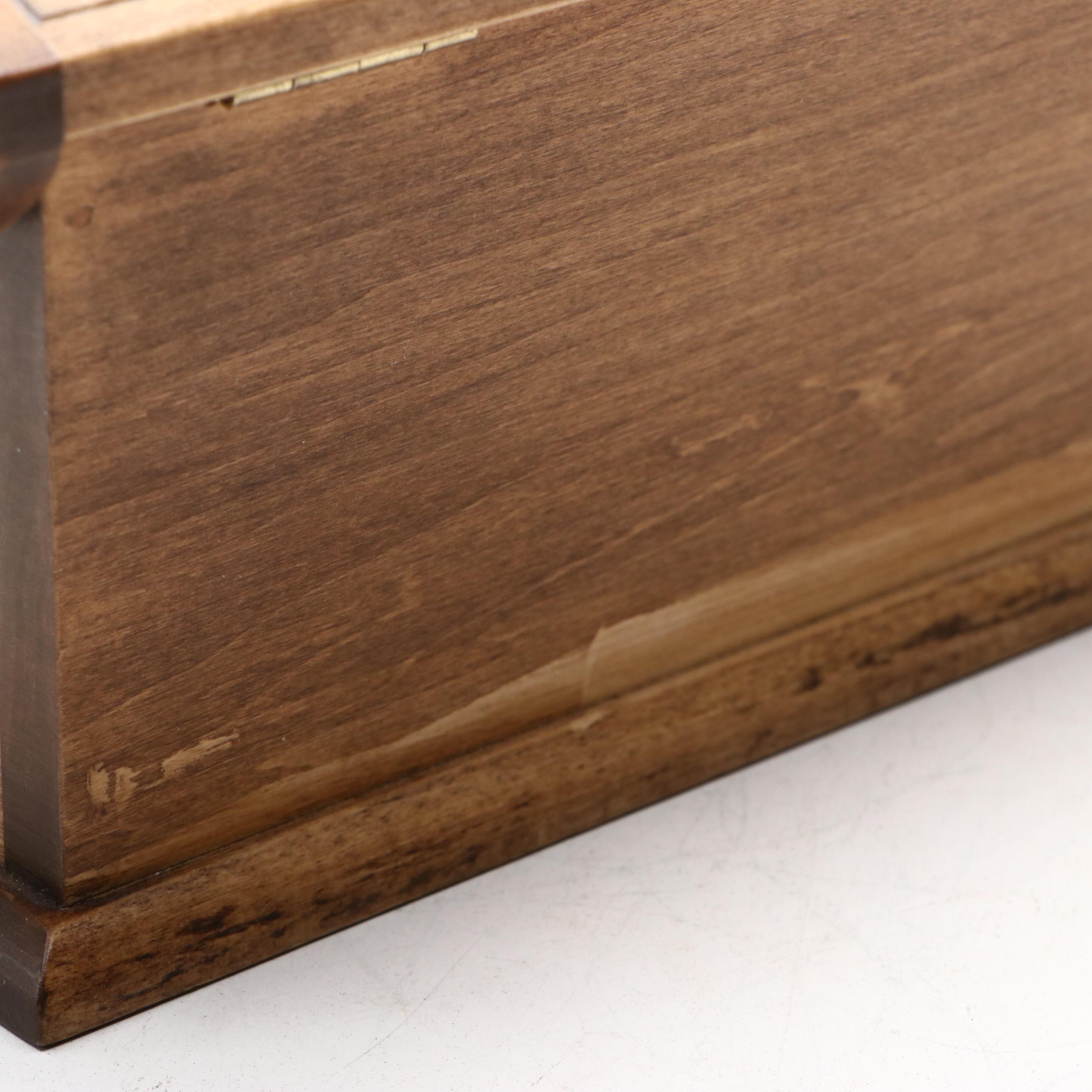 Carved Wood Decorative Box Signed "W. Grittner, 1991"