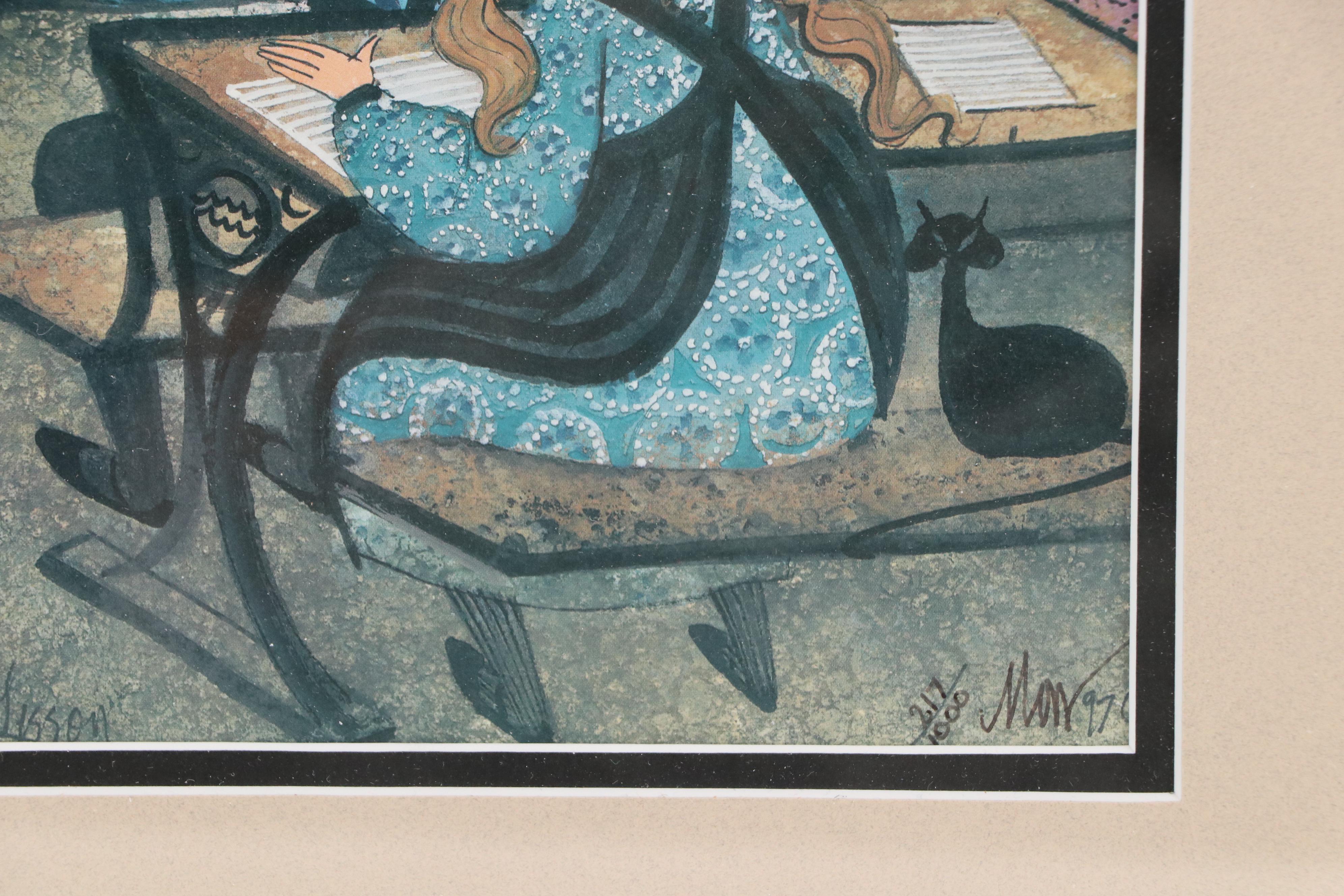 P. Buckley Moss Offset Lithographs "My First Day" and "The Reading Lesson"