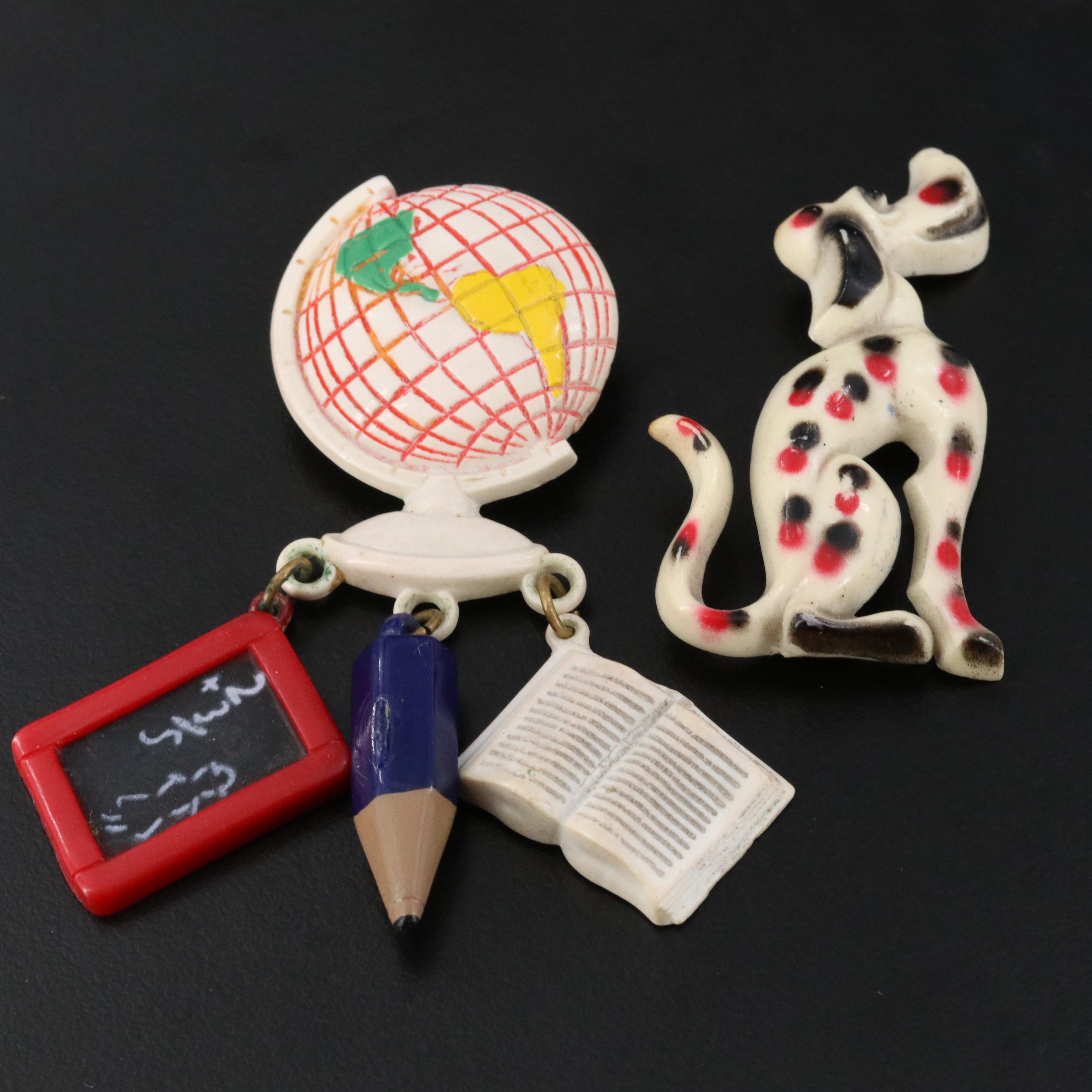 Vintage Early Plastic Brooches