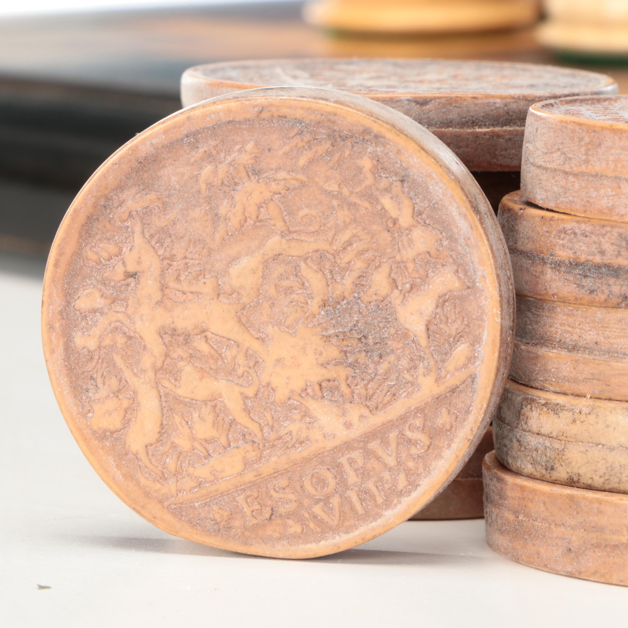 Wood Chessboard with Checker and Chess Pieces