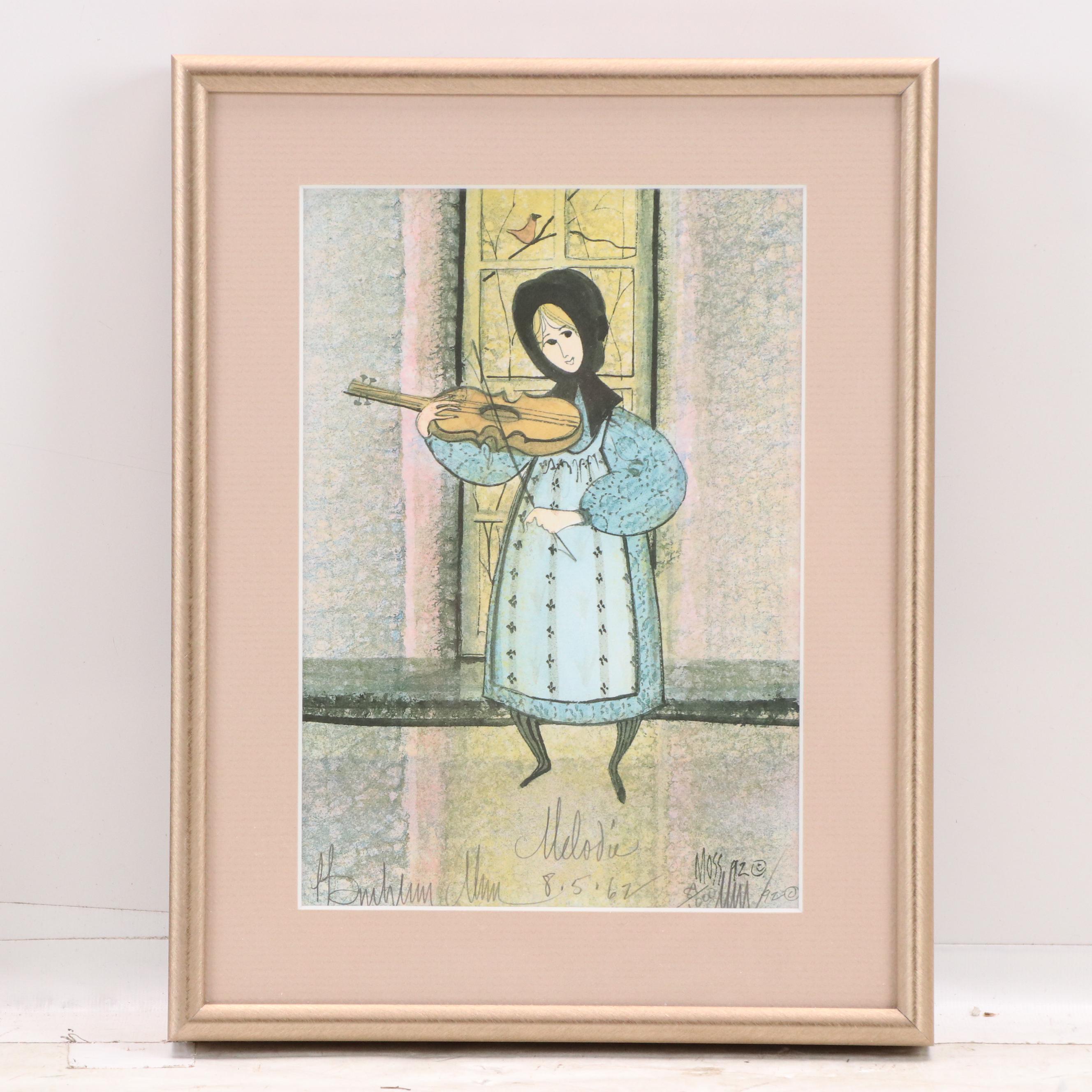 P. Buckley Moss Offset Lithographs "Melodie" and "Starting Out"