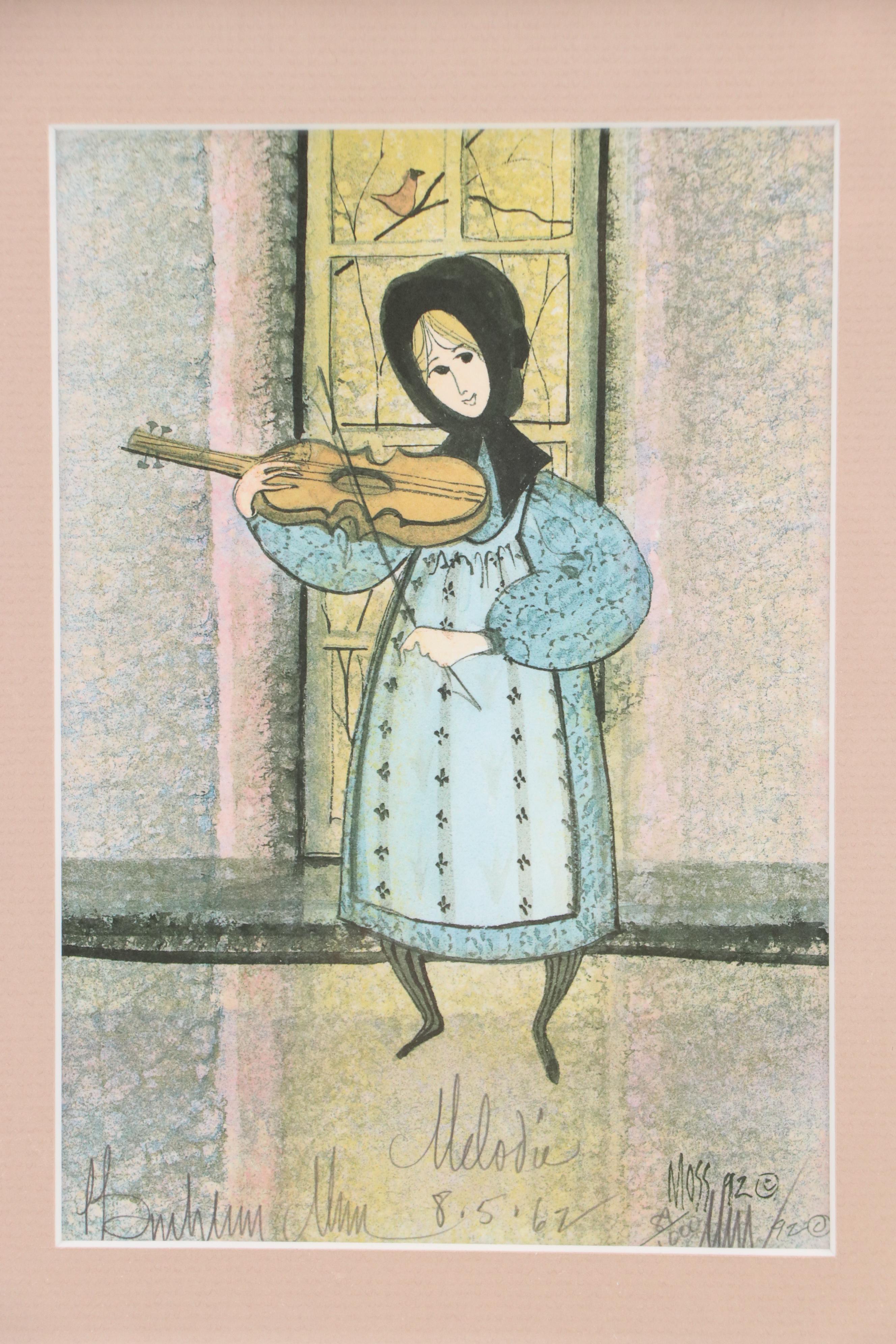 P. Buckley Moss Offset Lithographs "Melodie" and "Starting Out"