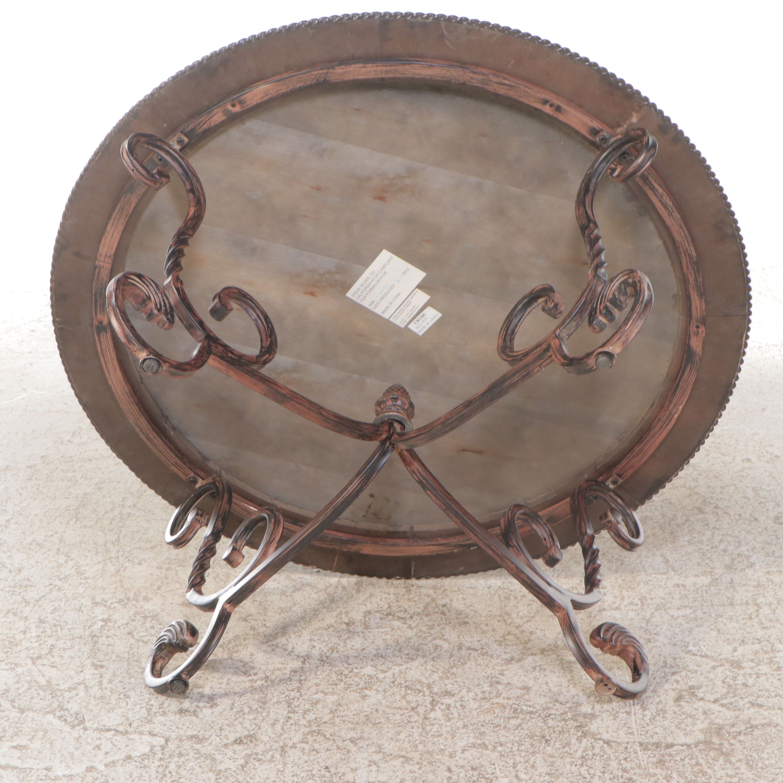 Contemporary Mahogany and Metal Coffee Table, 2012