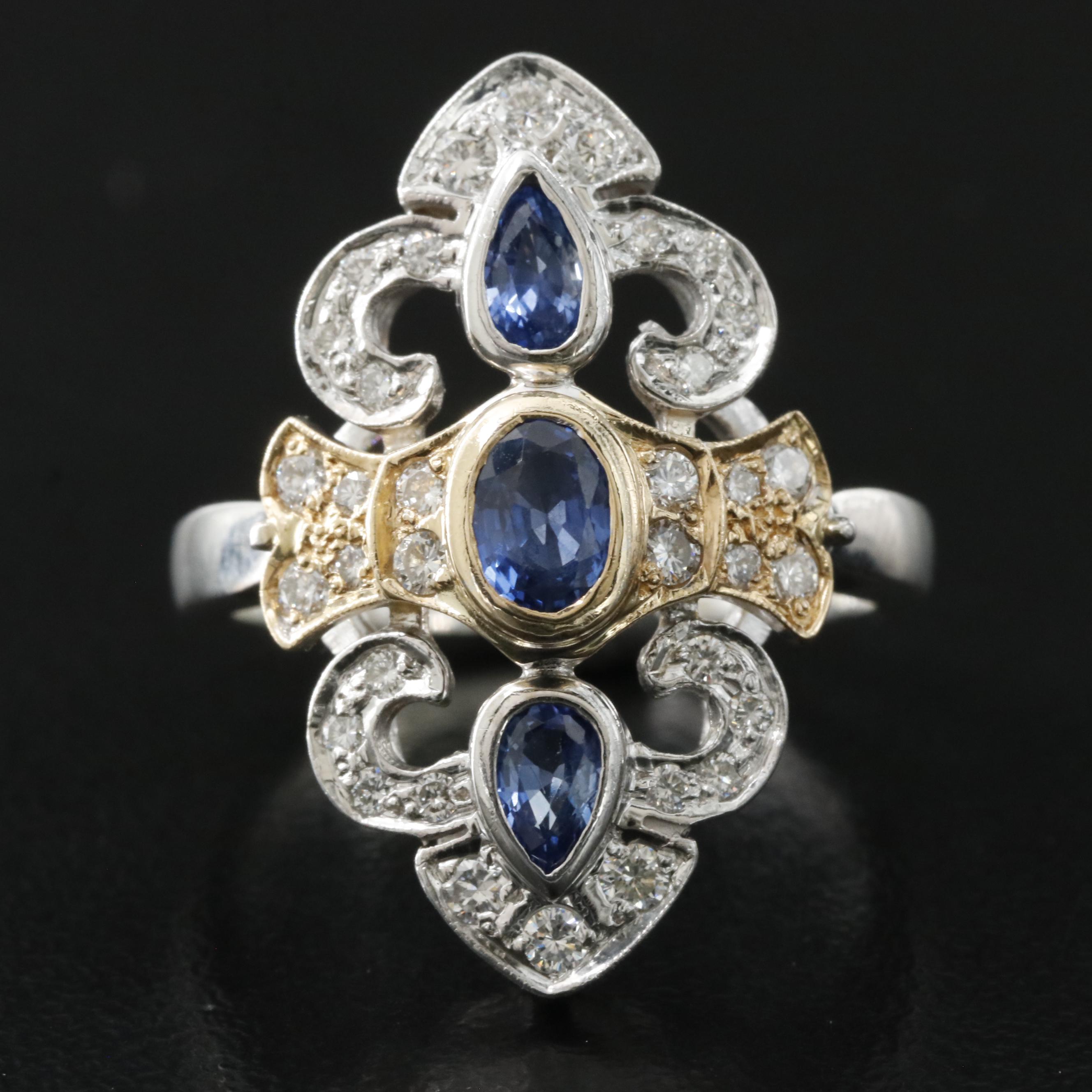 Crescendo 14K Sapphire and Diamond Ring