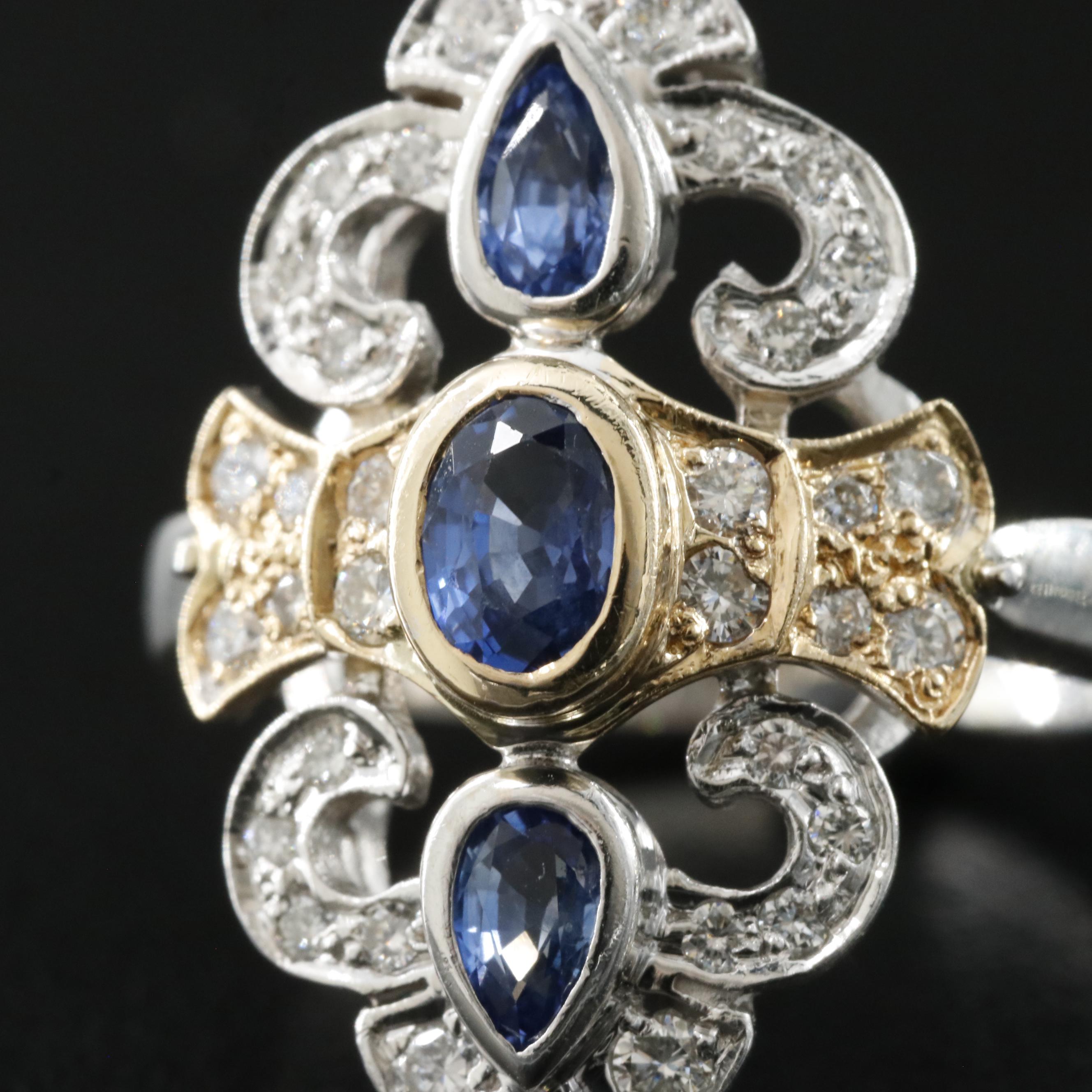 Crescendo 14K Sapphire and Diamond Ring