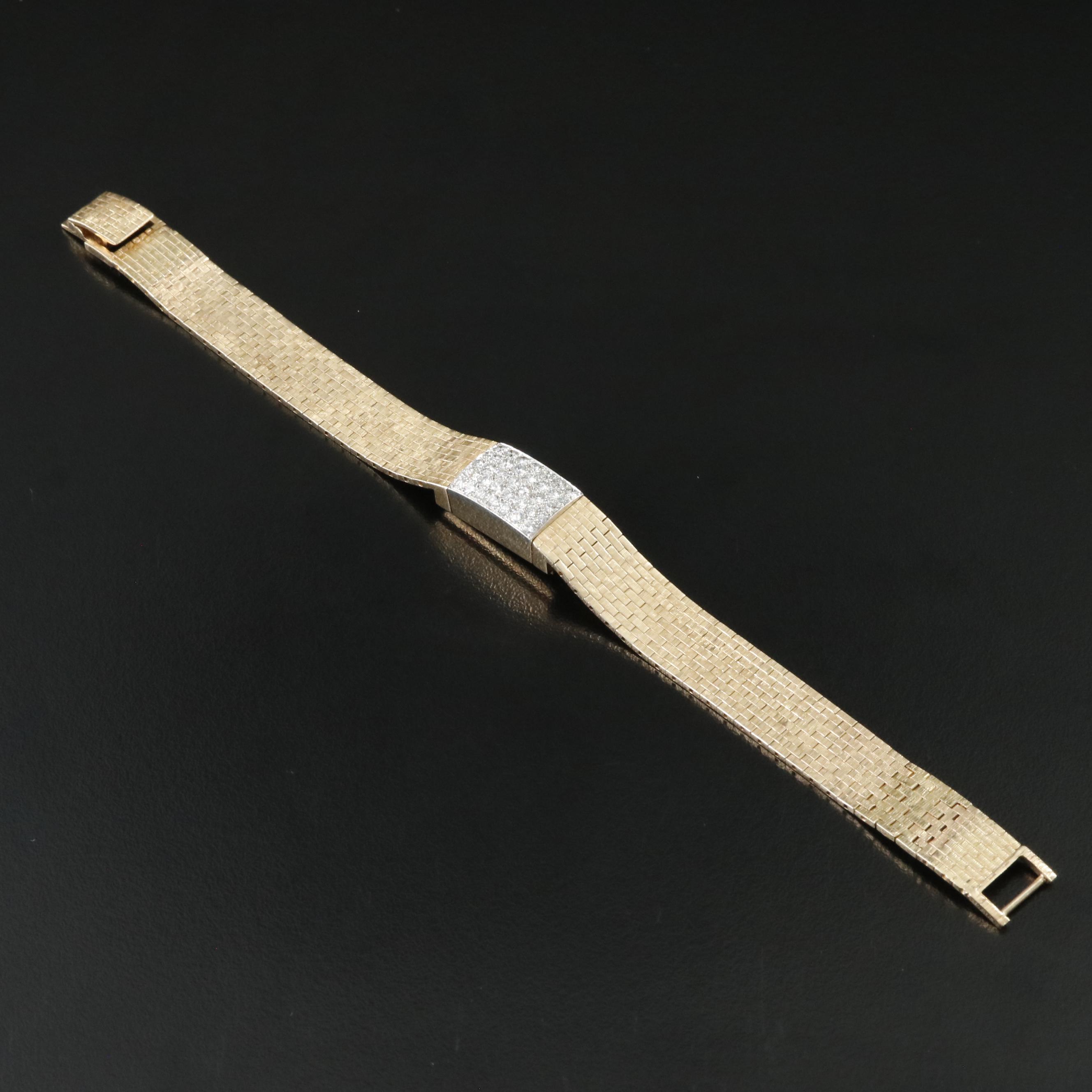 Vintage 14K Tiffany & Co. 1.50 CTW Diamond Dial Cover Watch