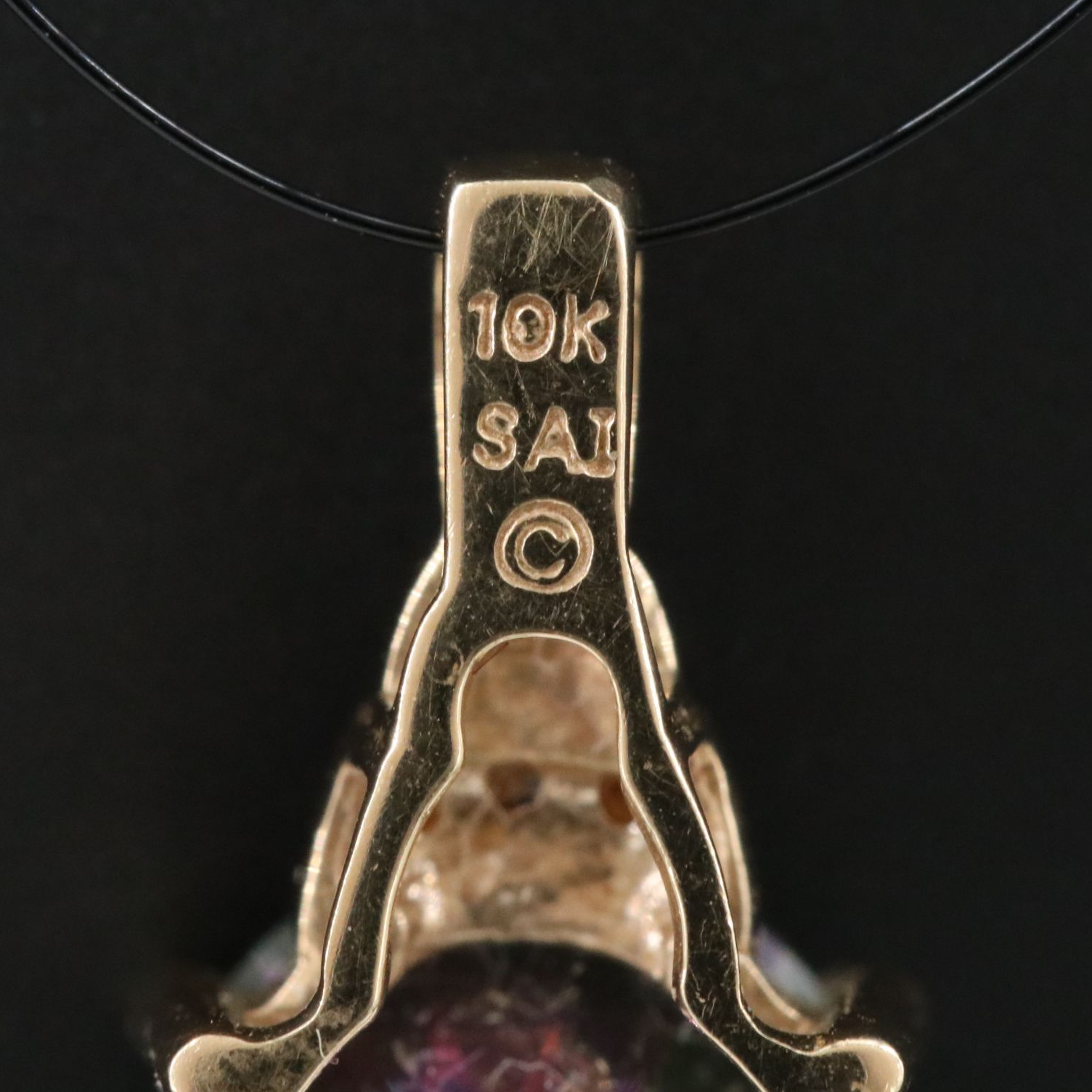 10K Mystic Topaz and Diamond Pendant