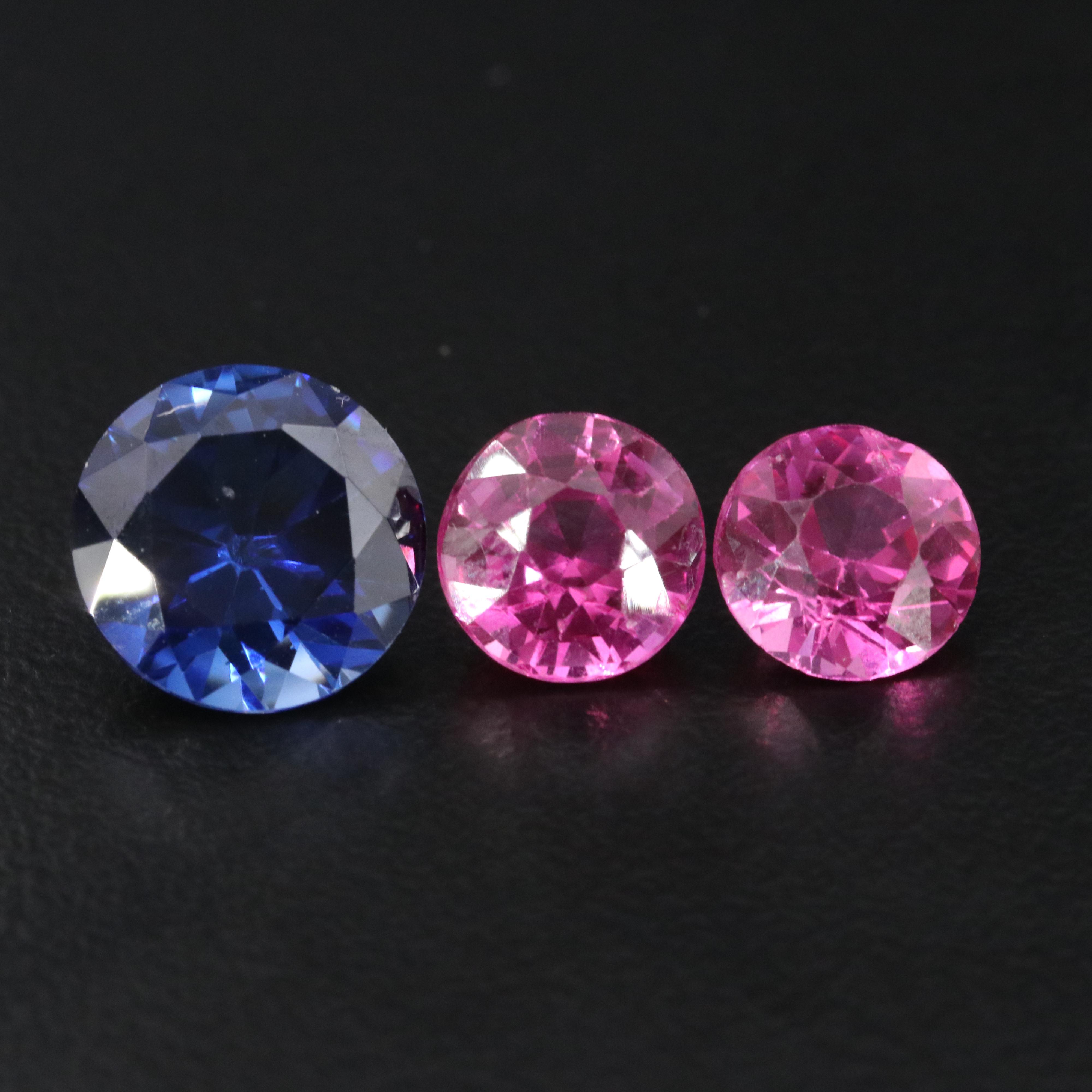 Loose 8.30 CTW Lab Grown Sapphire and Lab Grown Pink Sapphire Lot