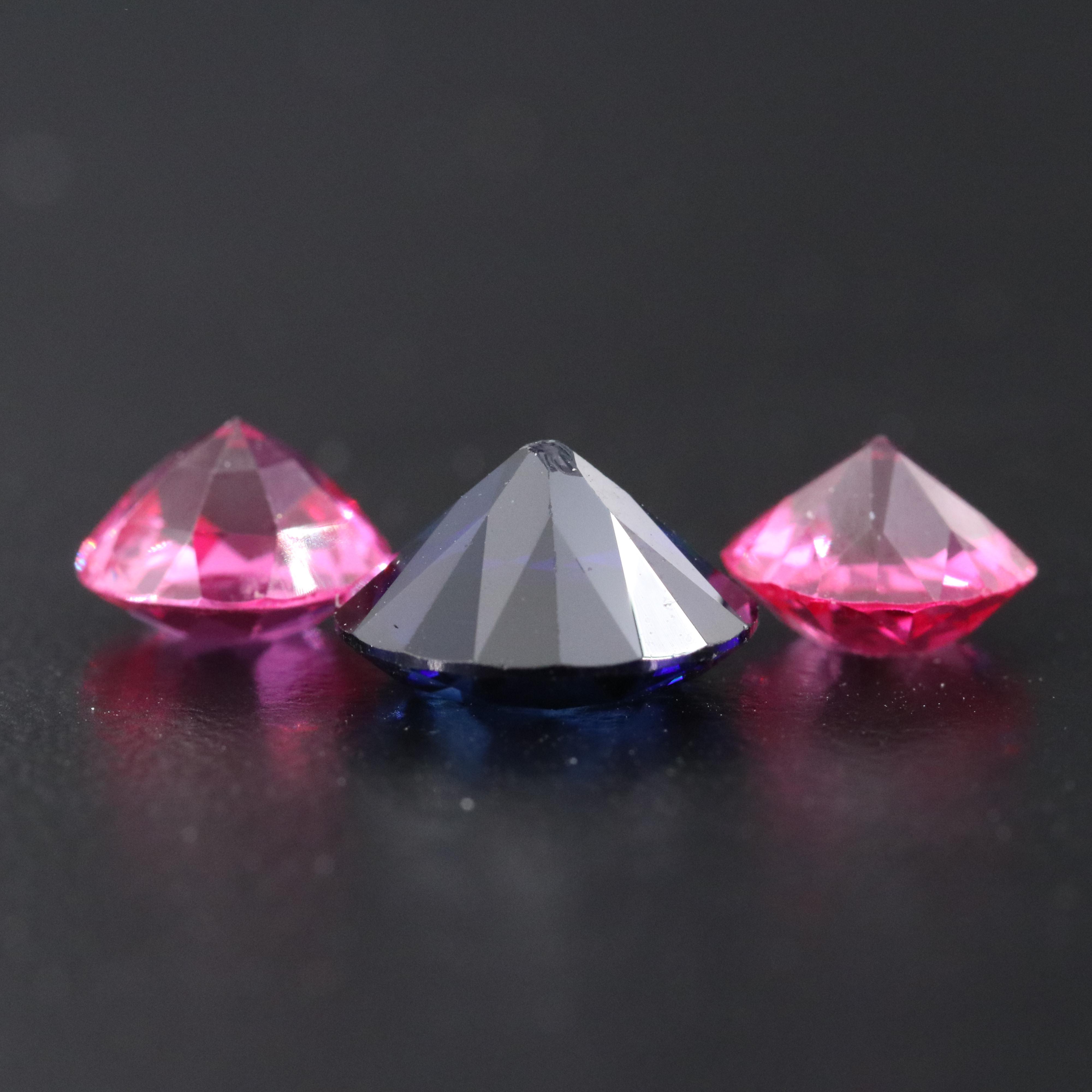 Loose 8.30 CTW Lab Grown Sapphire and Lab Grown Pink Sapphire Lot