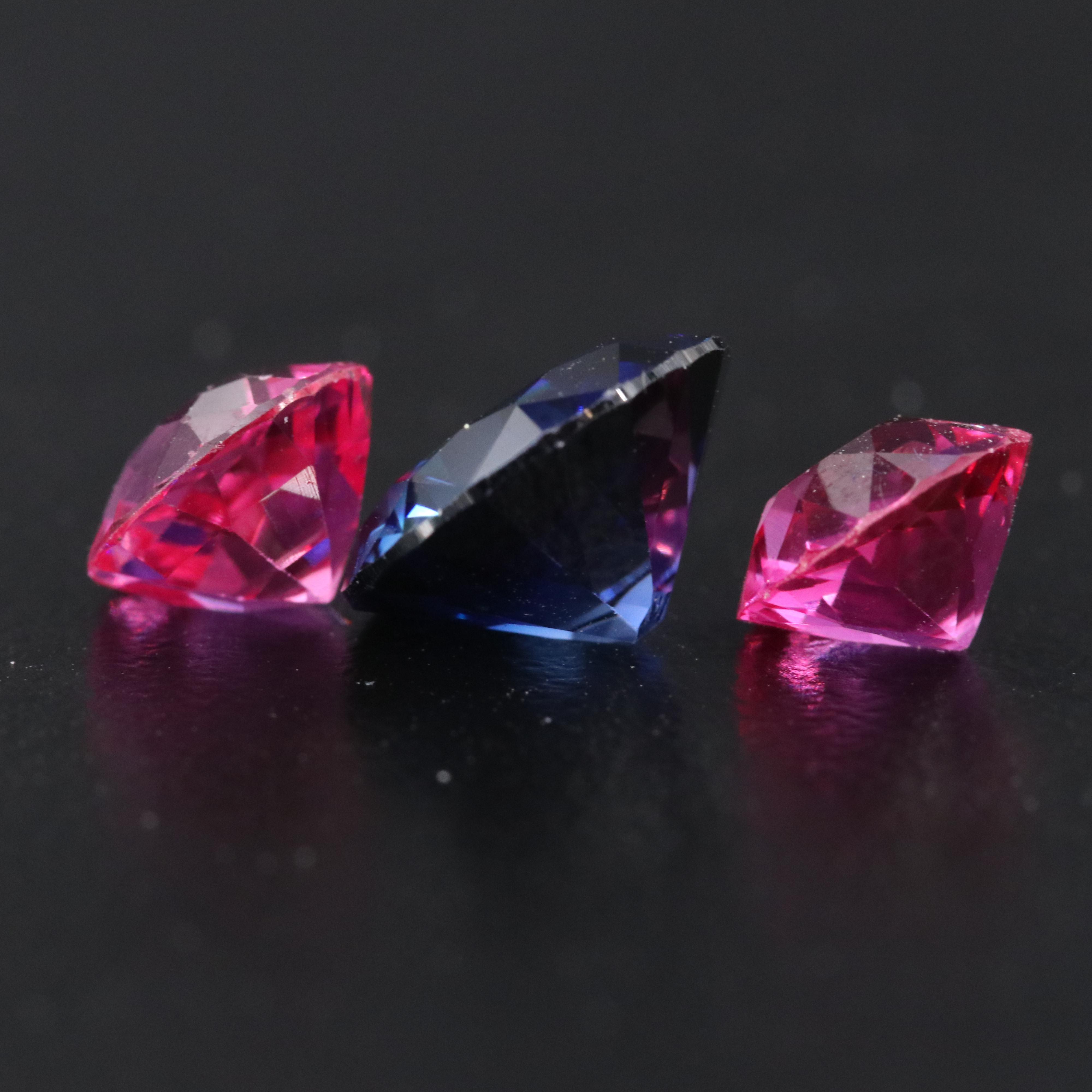 Loose 8.30 CTW Lab Grown Sapphire and Lab Grown Pink Sapphire Lot