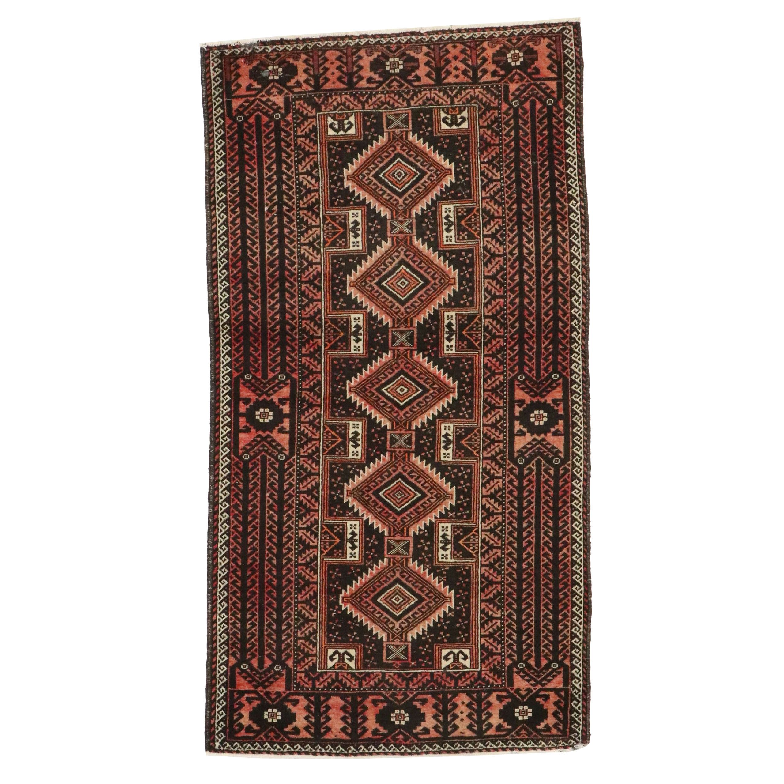 7' x 8'11 Hand-Knotted Afghan Baluch Area Rug