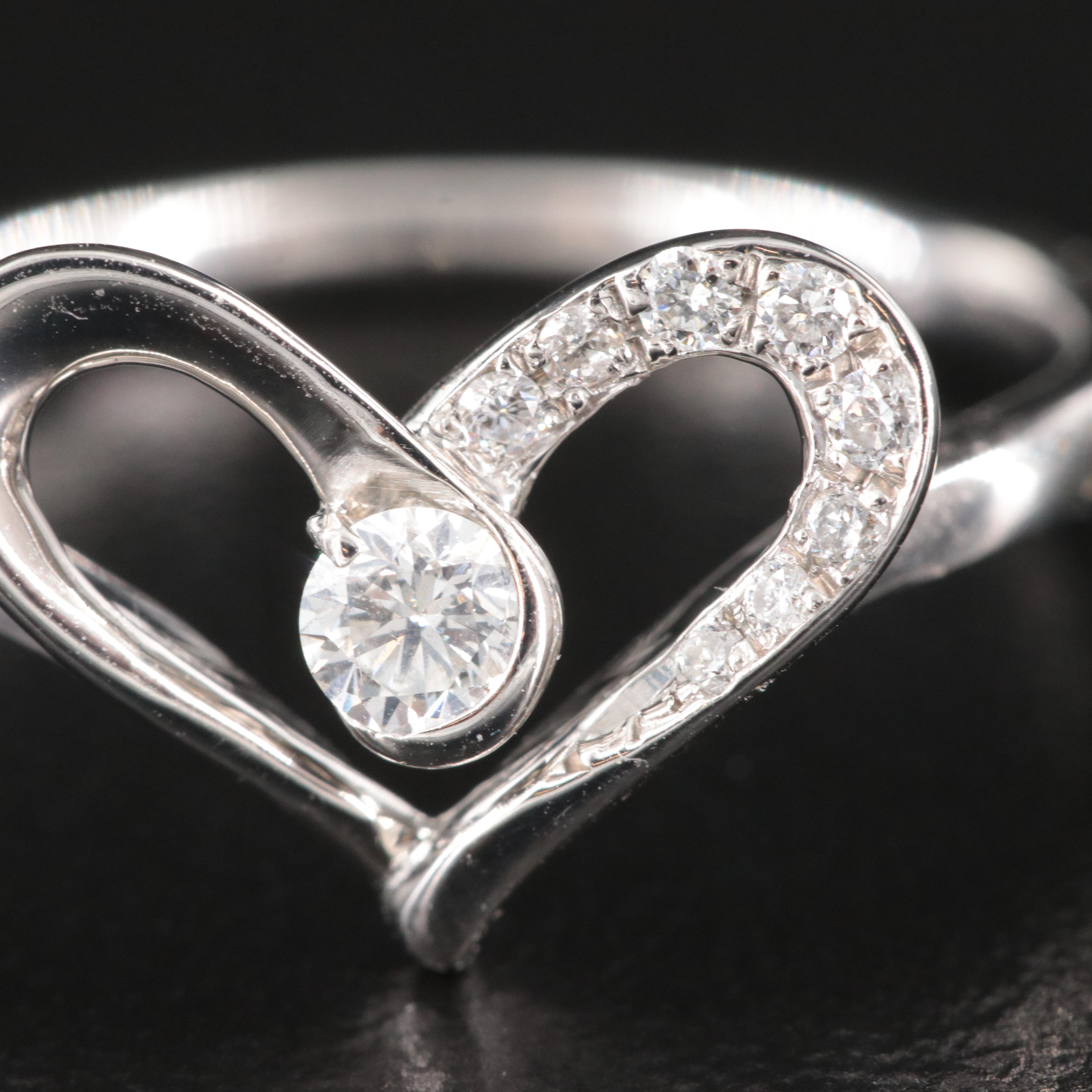 Platinum 0.17 CTW Diamond Heart Ring