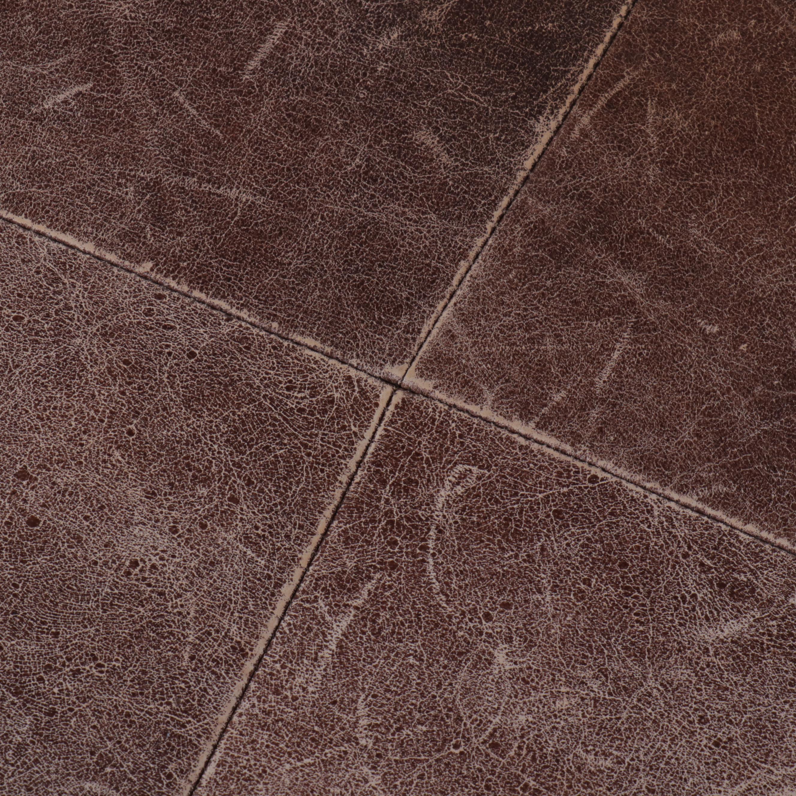 Pottery Barn Contemporary "Caden" Leather Ottoman, 2013