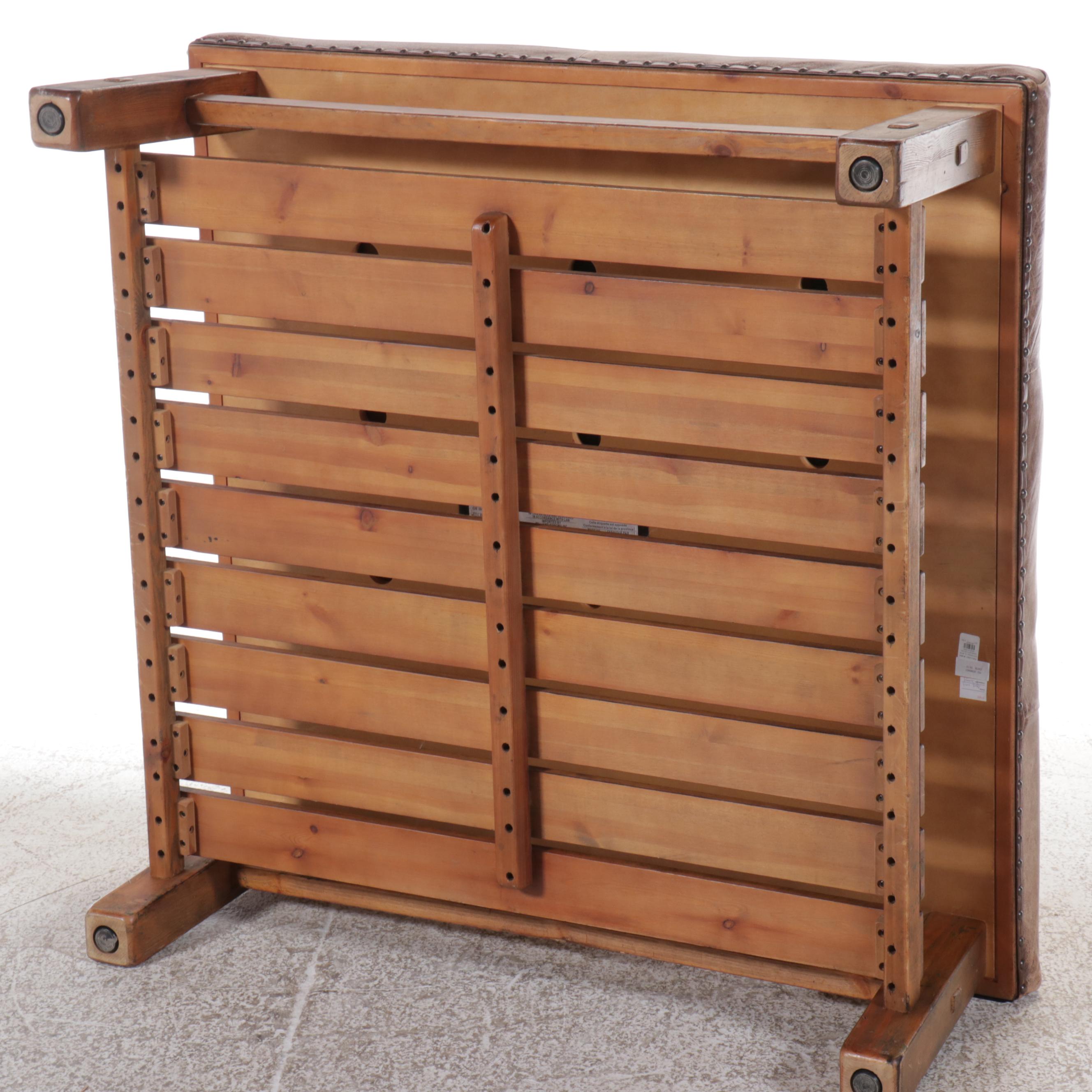 Pottery Barn Contemporary "Caden" Leather Ottoman, 2013