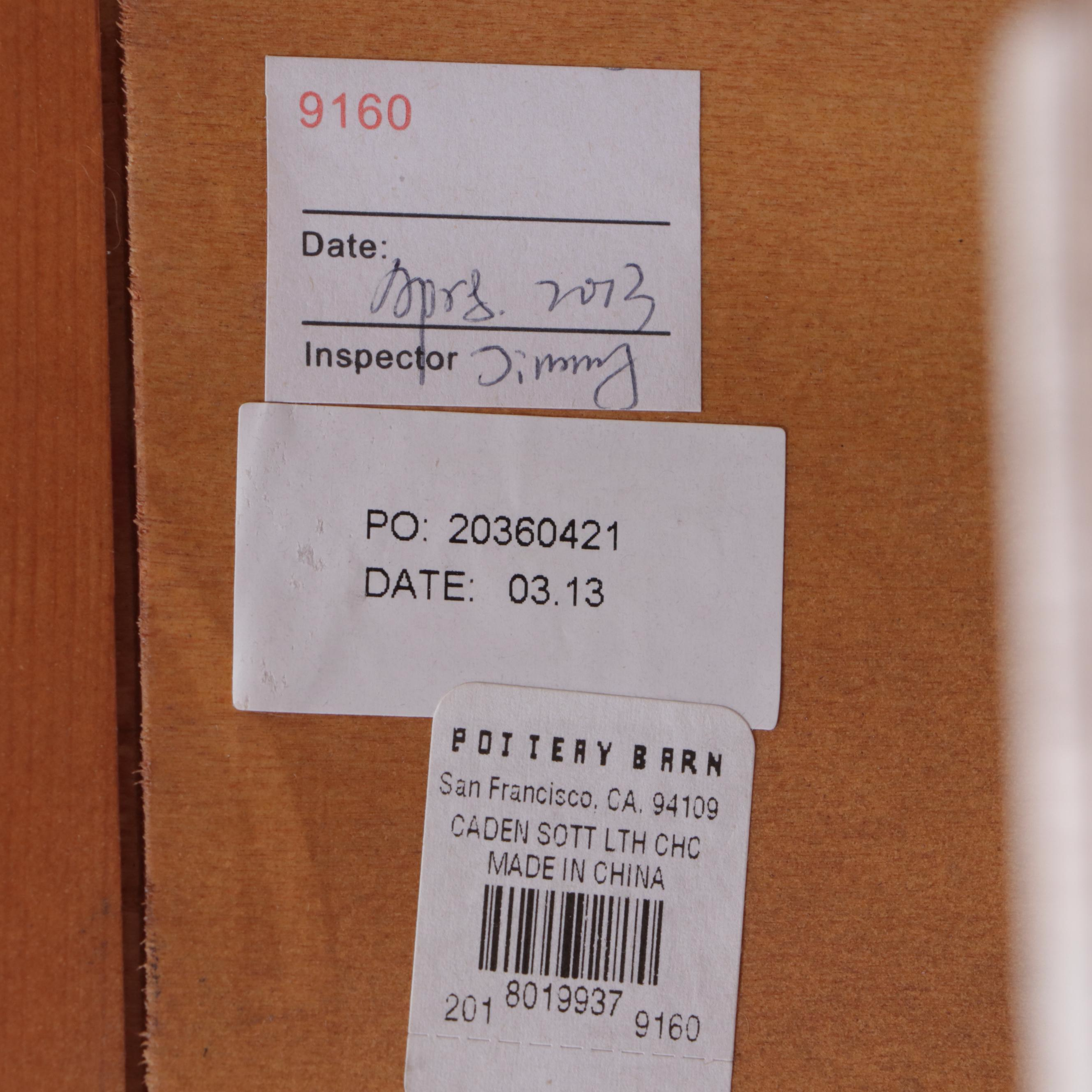 Pottery Barn Contemporary "Caden" Leather Ottoman, 2013