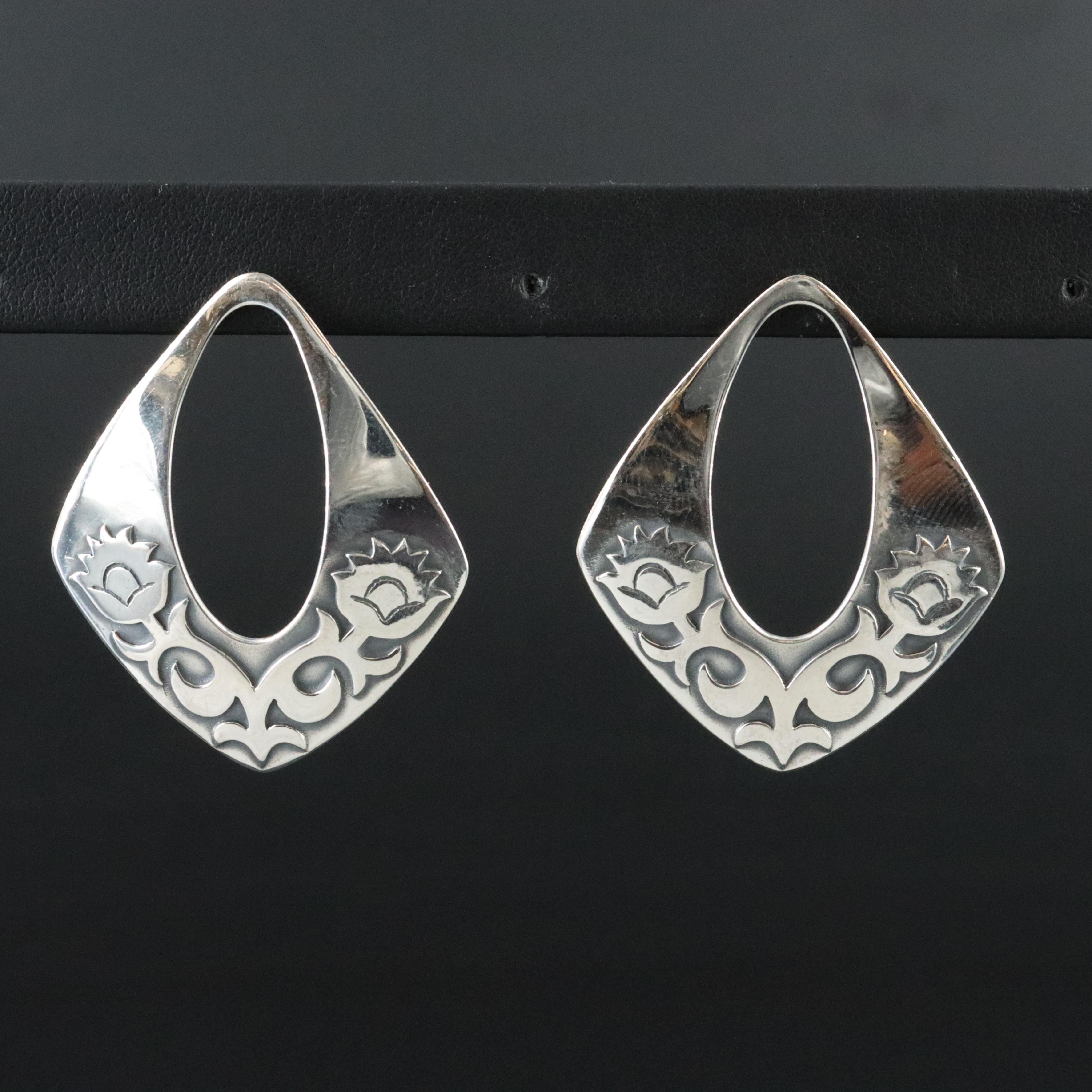 James Avery Sterling Floral Earrings