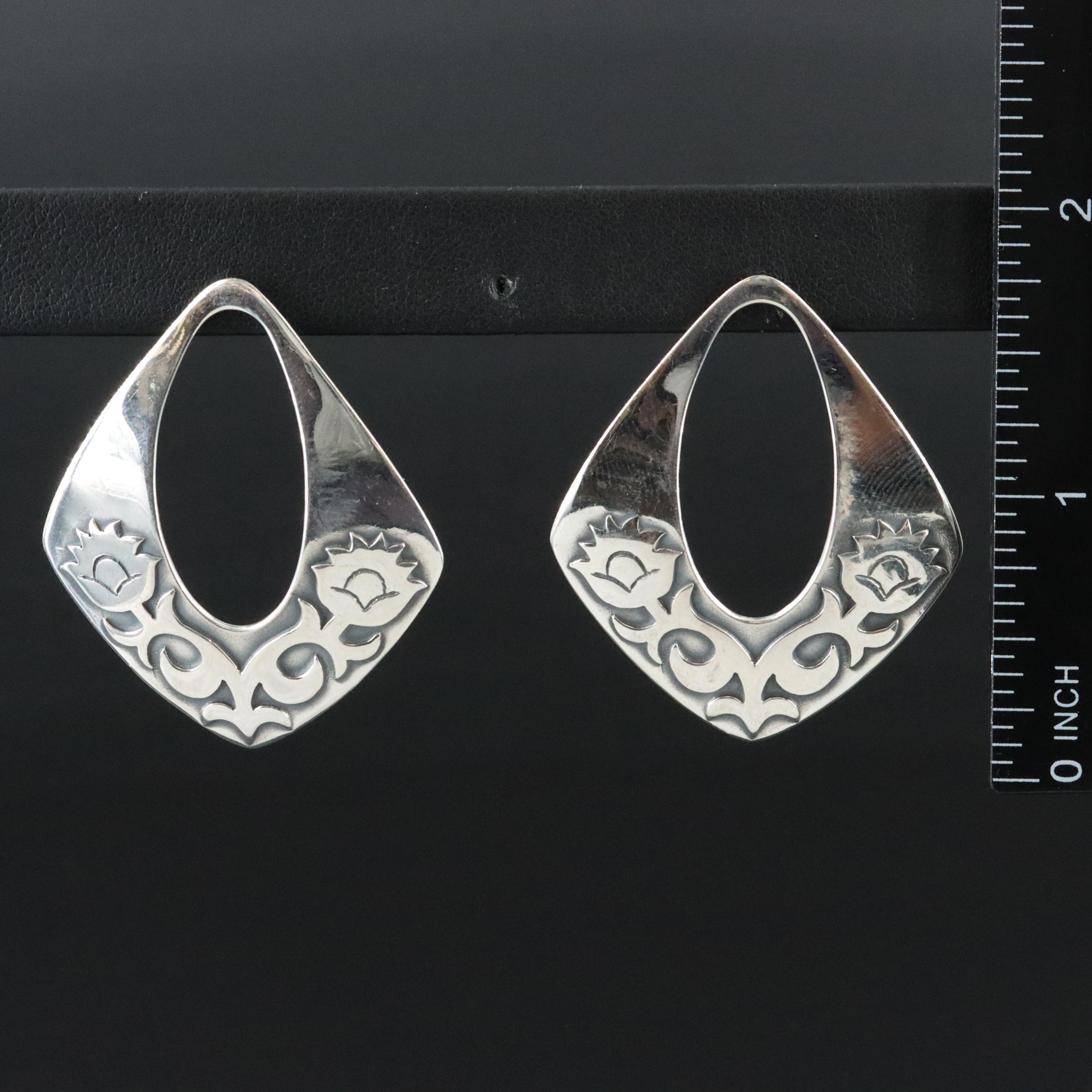James Avery Sterling Floral Earrings