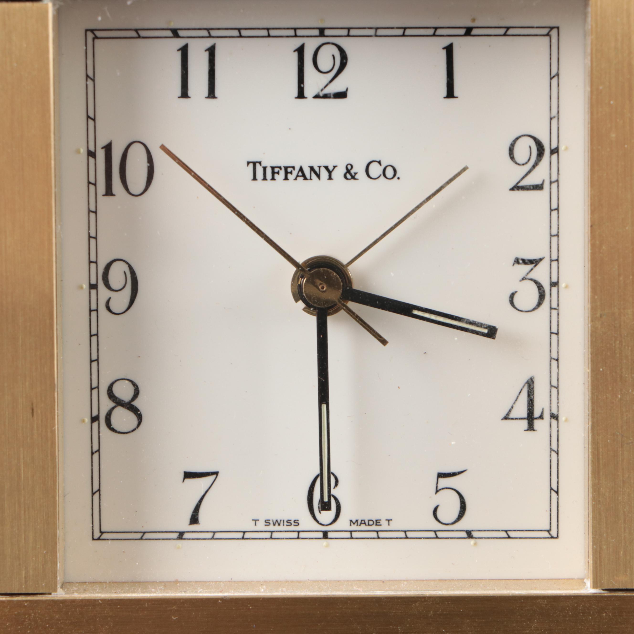 Tiffany & Co. Square Brass Alarm Clock