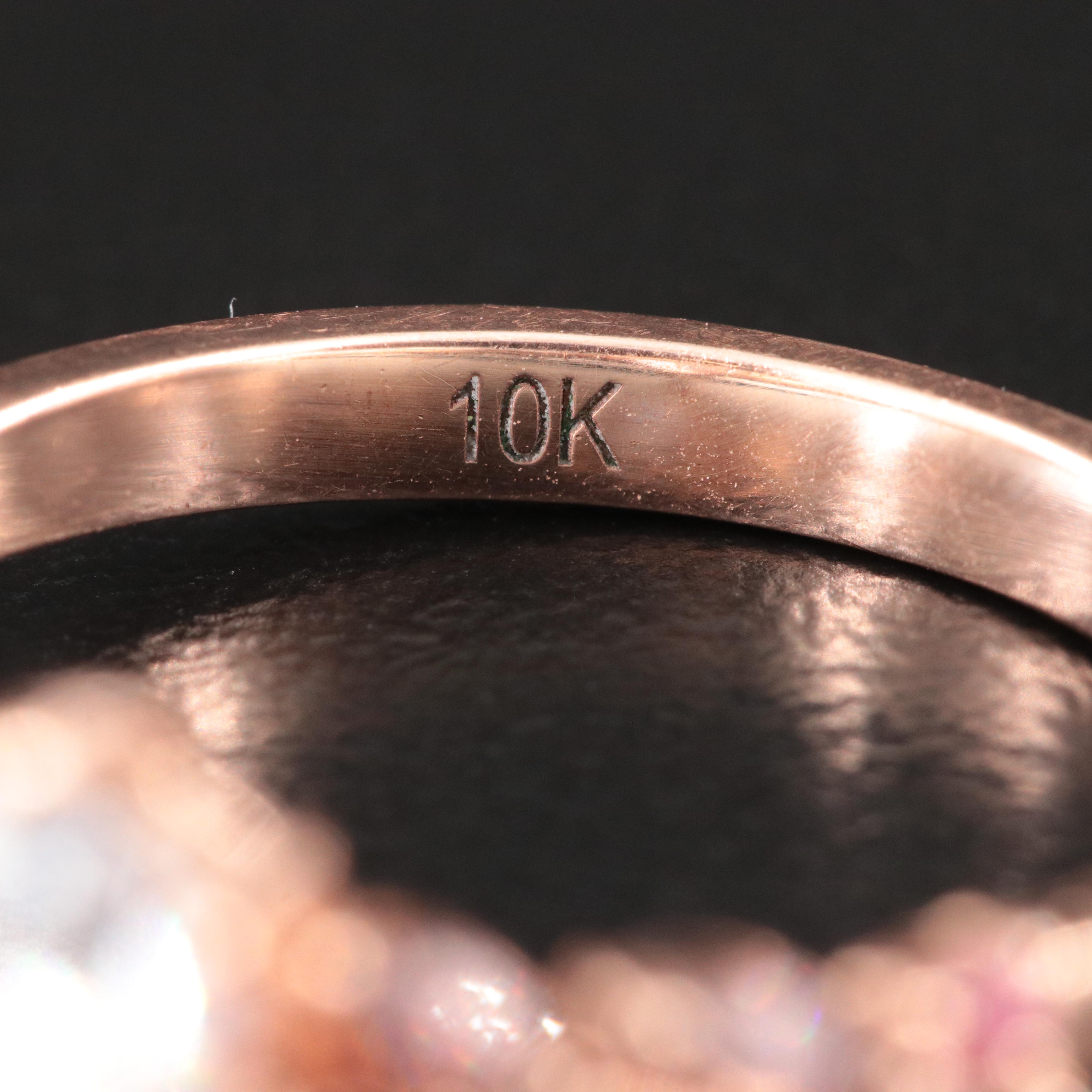 10K Rose Gold CZ and Ruby Ring