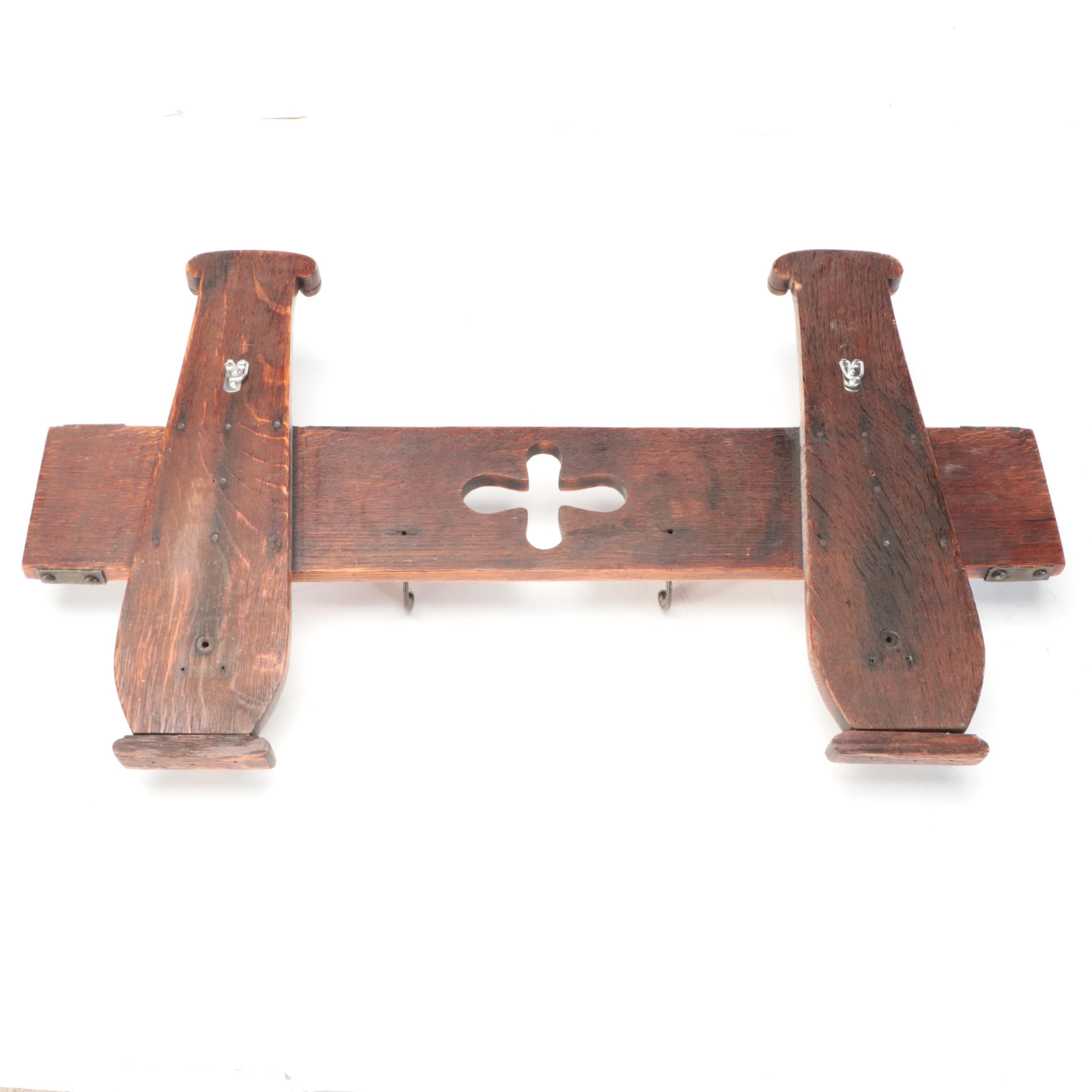 Wooden Hanging Coat and Hat Rack