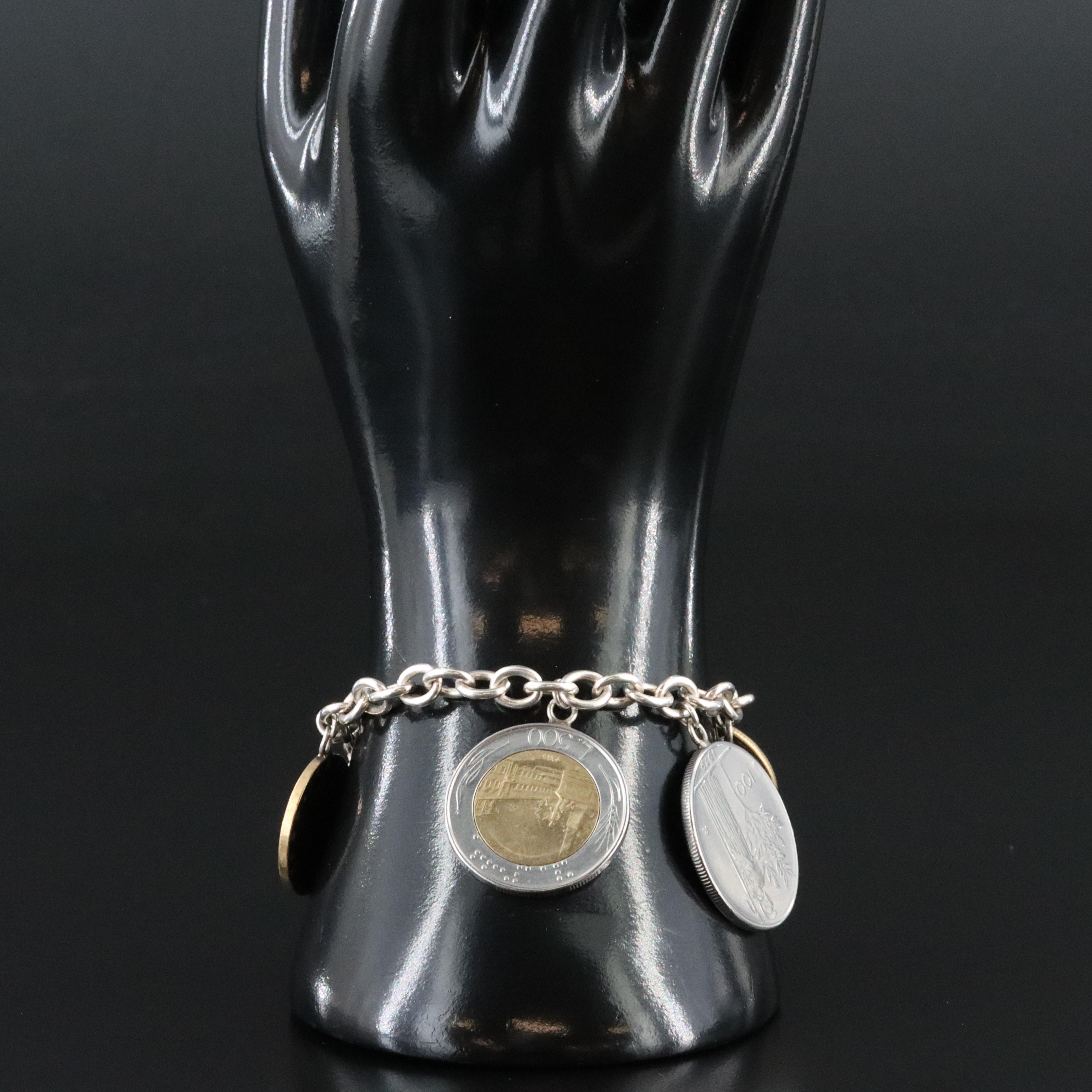 Milor Sterling Lire Coin Bracelet