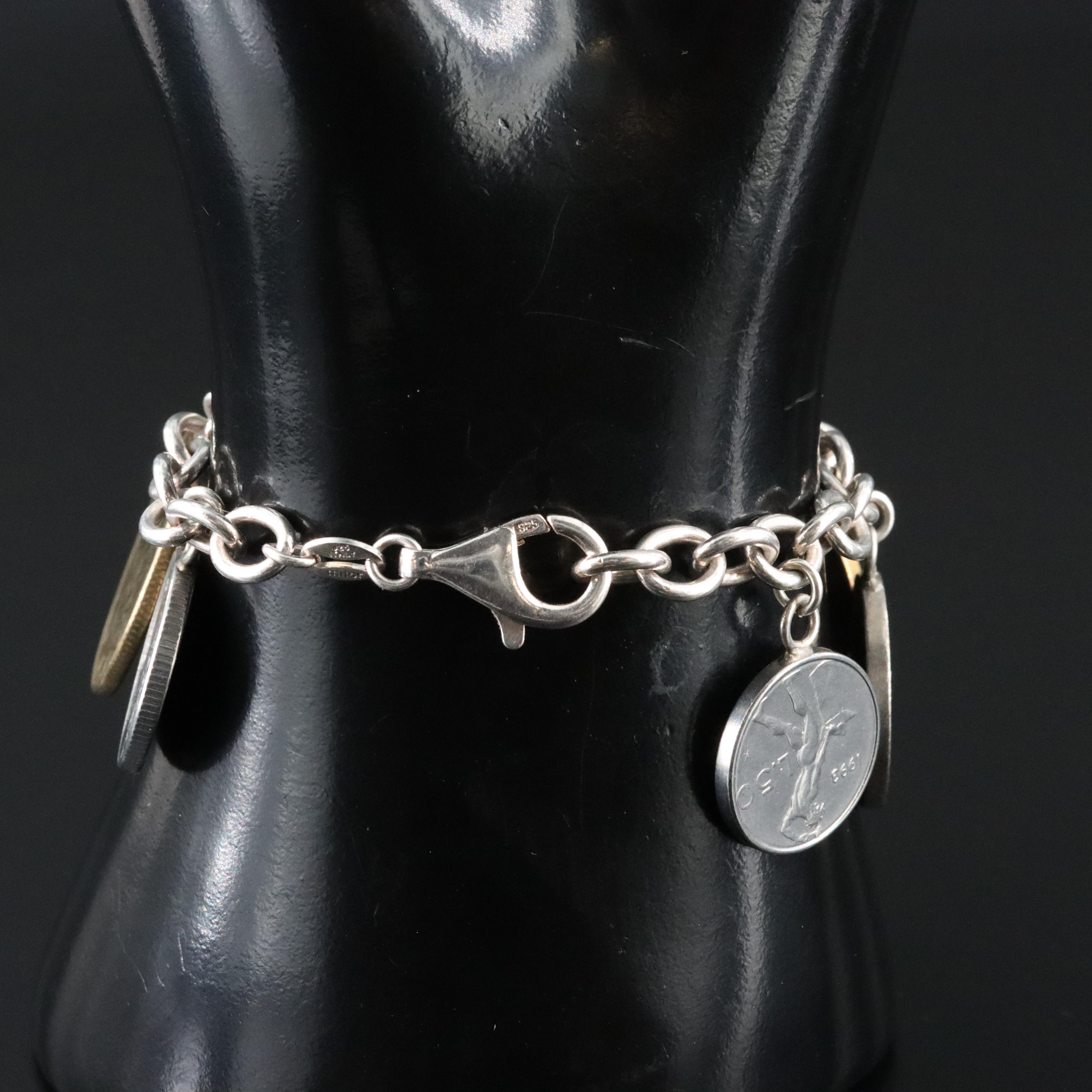 Milor Sterling Lire Coin Bracelet
