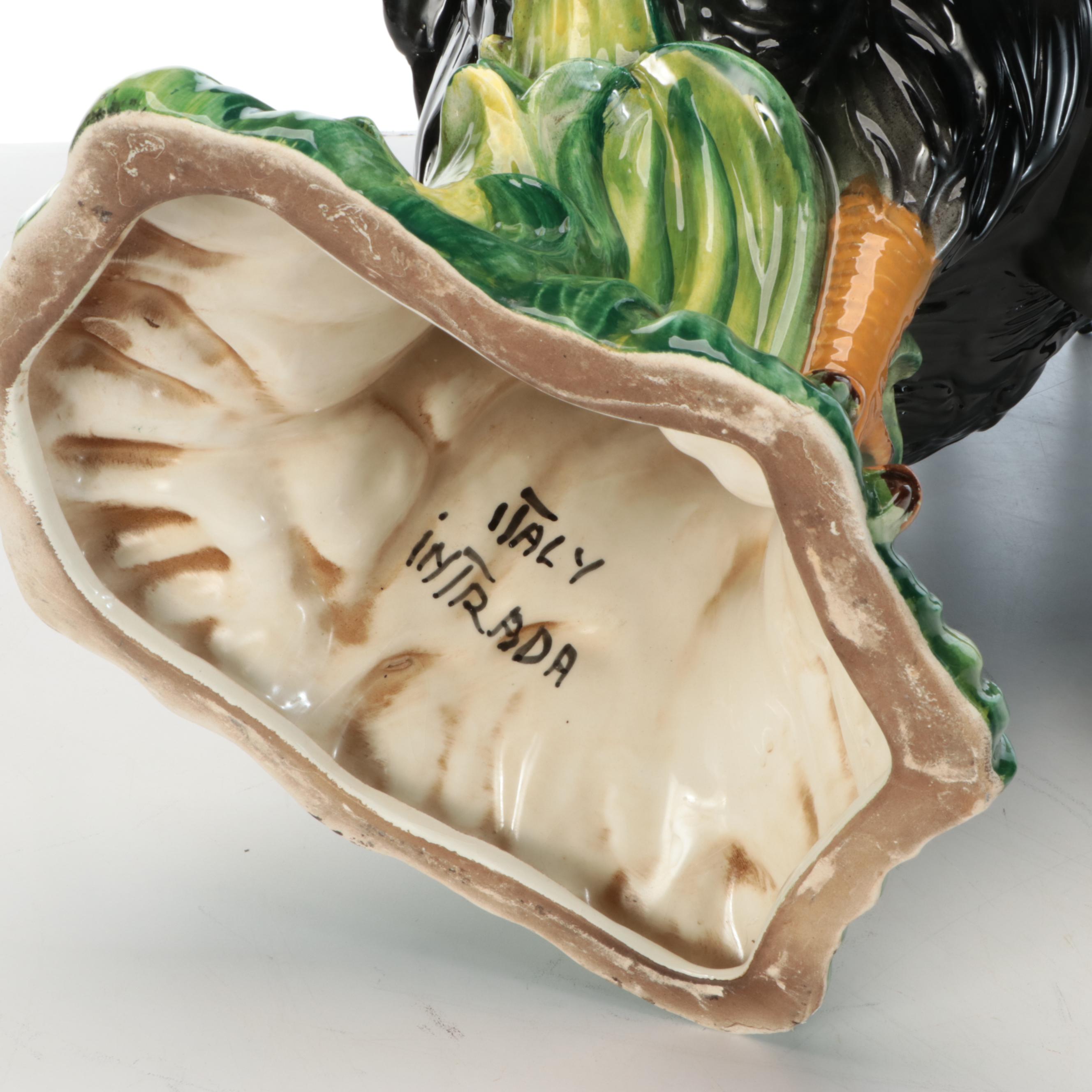 Hand-Painted Ceramic Rooster Figure by "Intrada Italy"