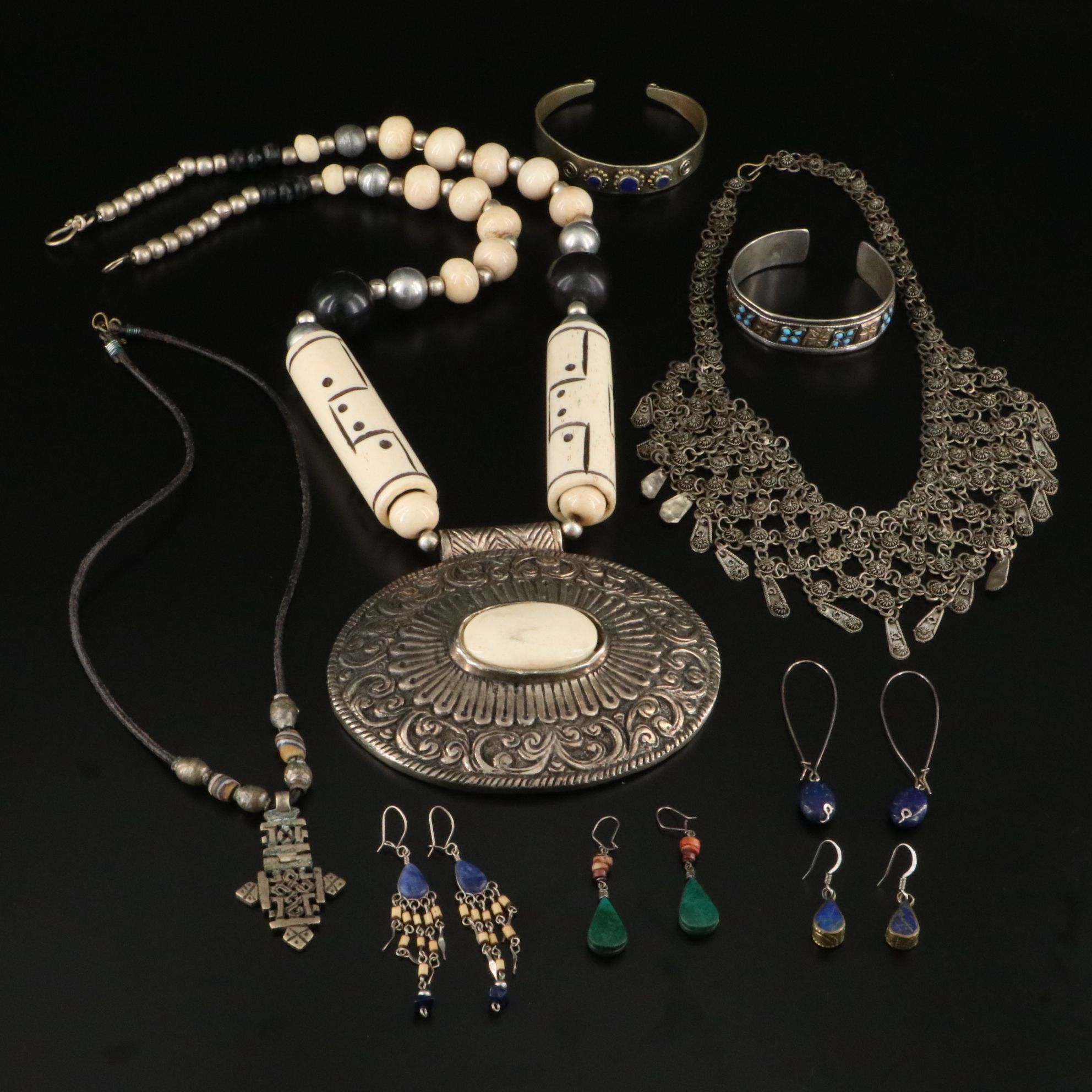 Bone, Lapis Lazuli and Eilat Stone Featured in Jewelry Collection