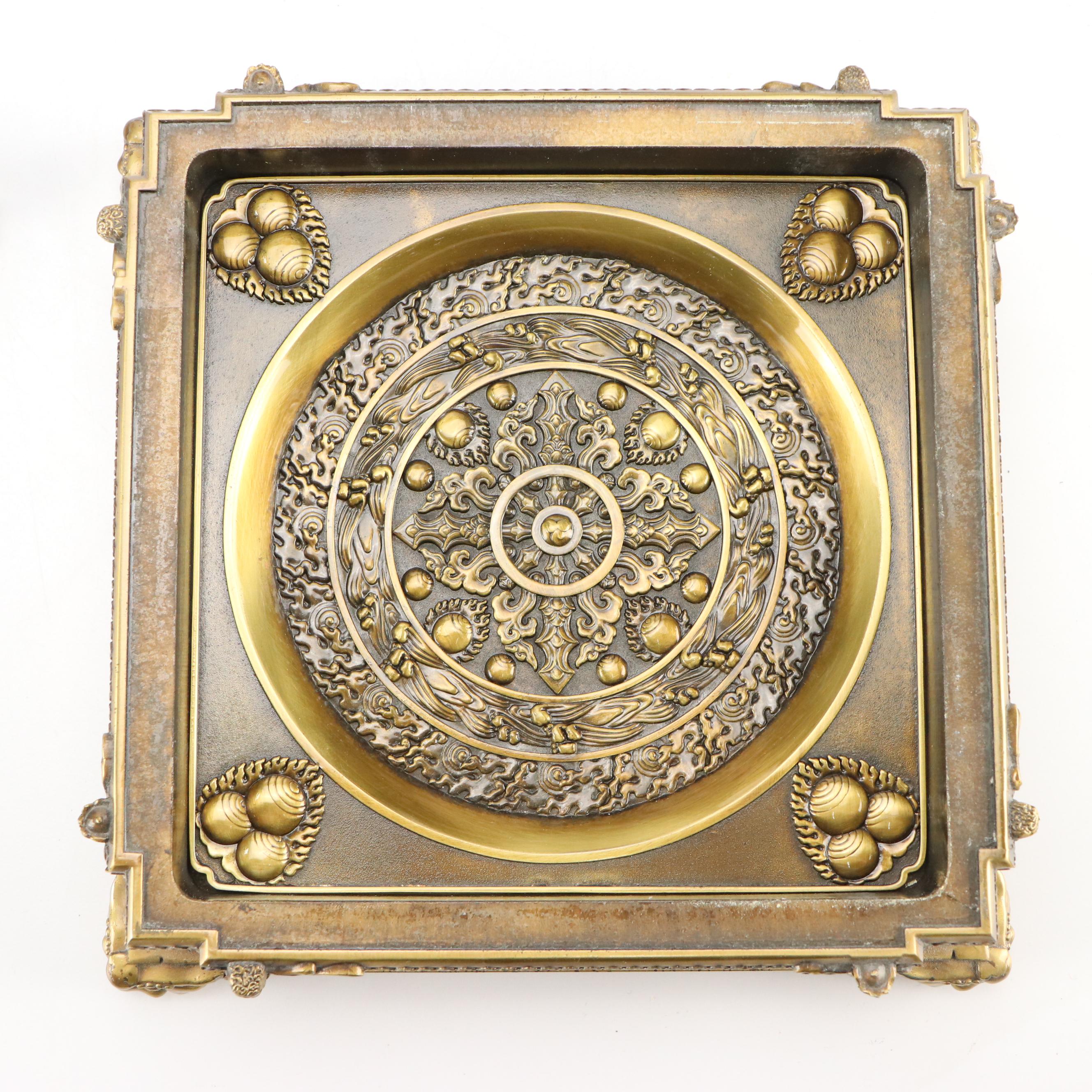 Buddhist Brass Stupa Statue