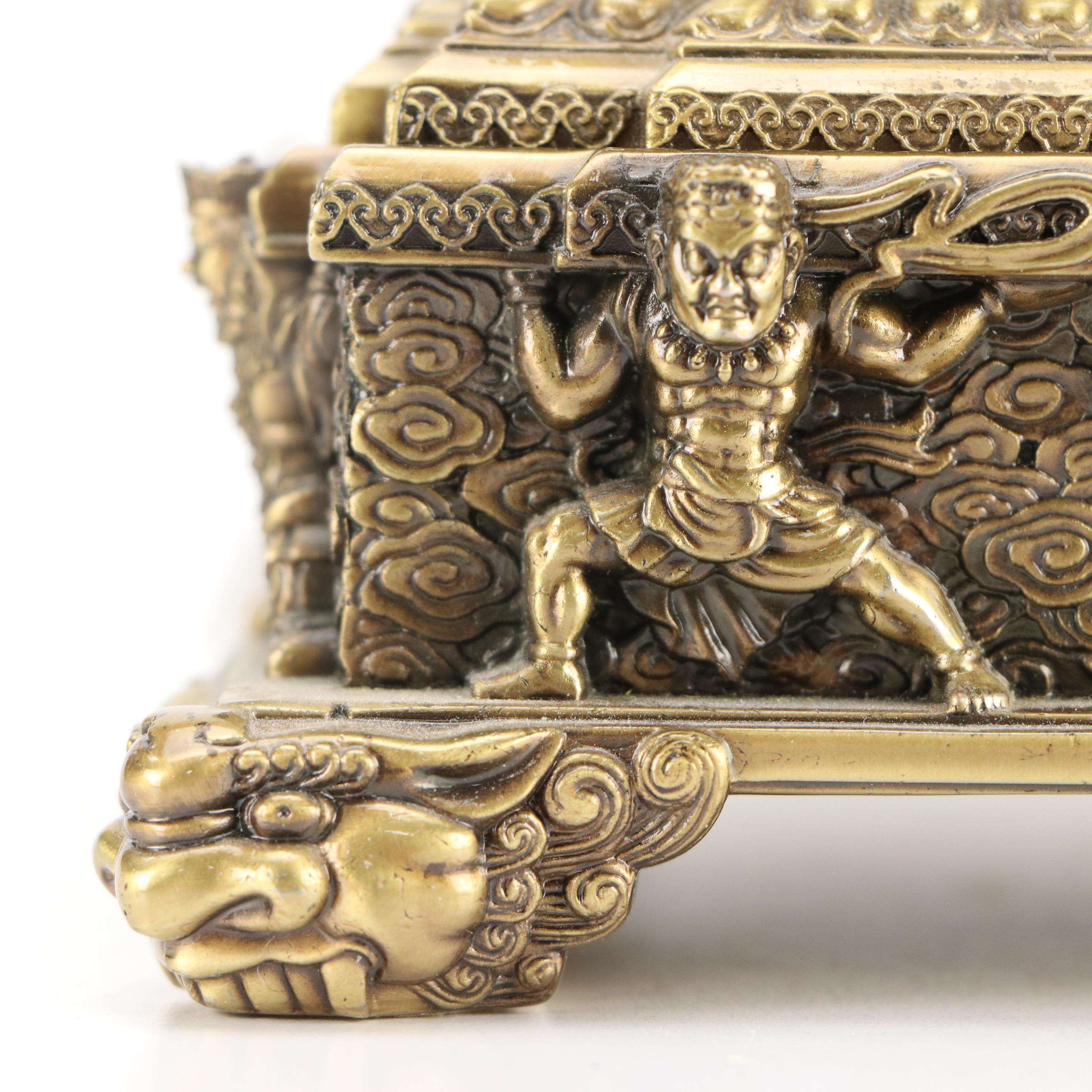 Buddhist Brass Stupa Statue