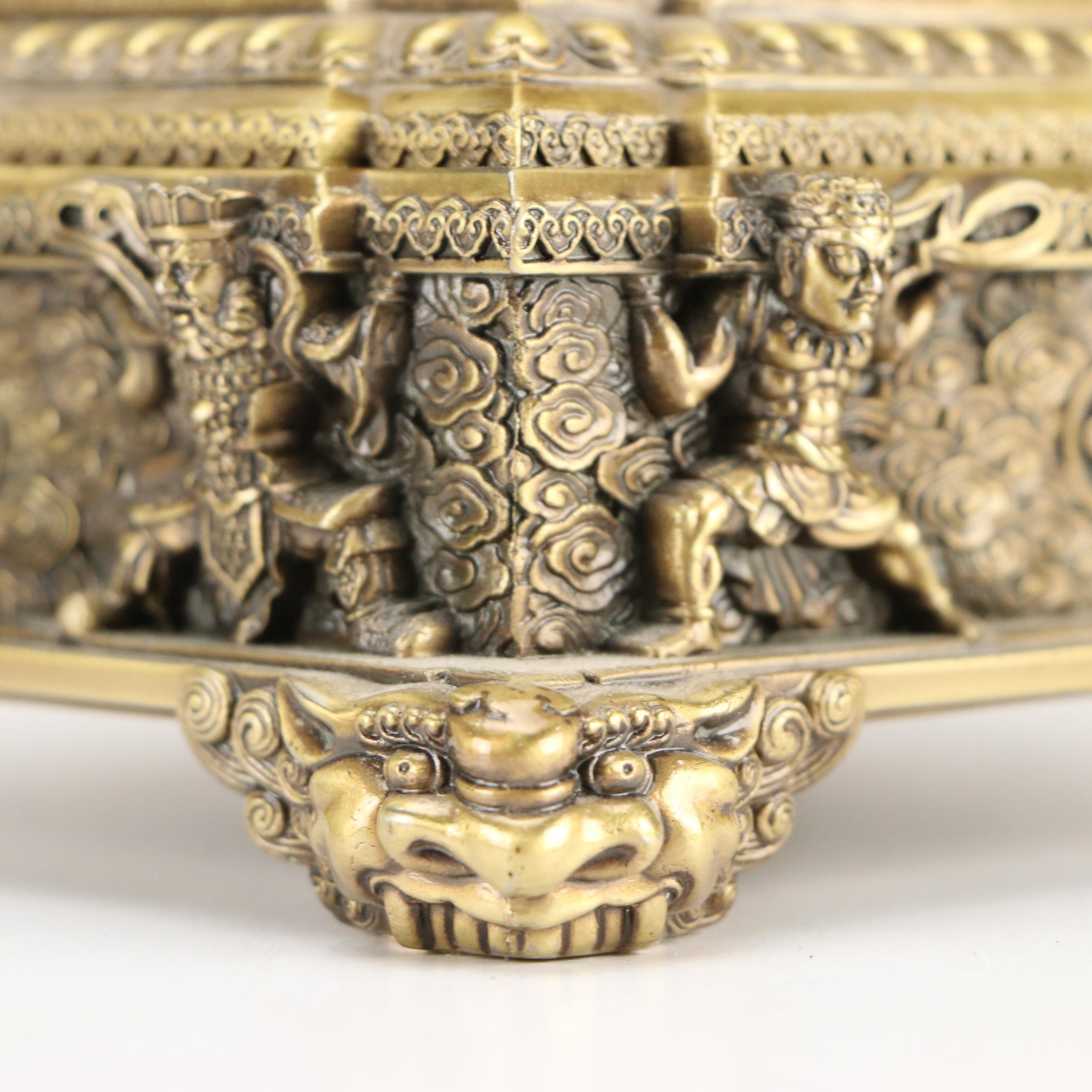 Buddhist Brass Stupa Statue