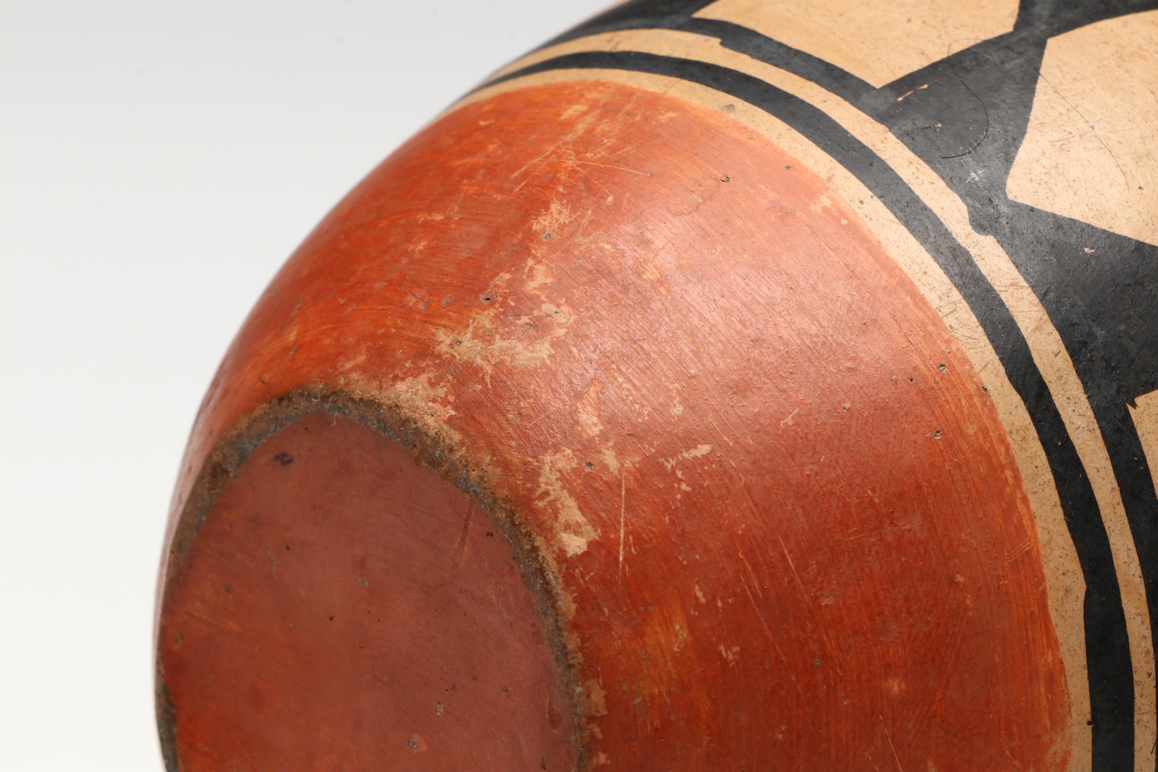 Indigenous Southwestern Pueblo Polychrome Pottery Pitcher and Canteen