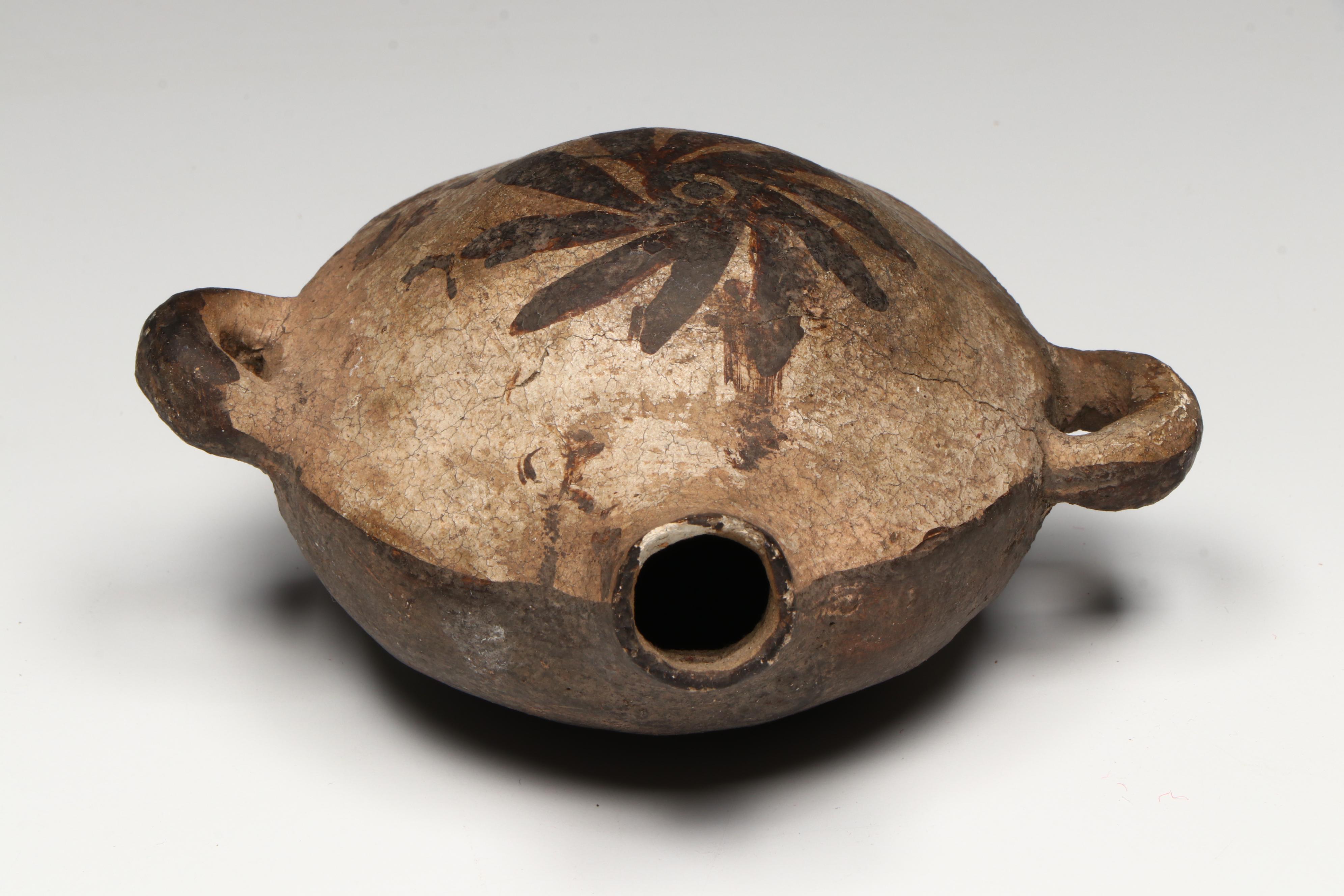 Indigenous Southwestern Pueblo Polychrome Pottery Pitcher and Canteen