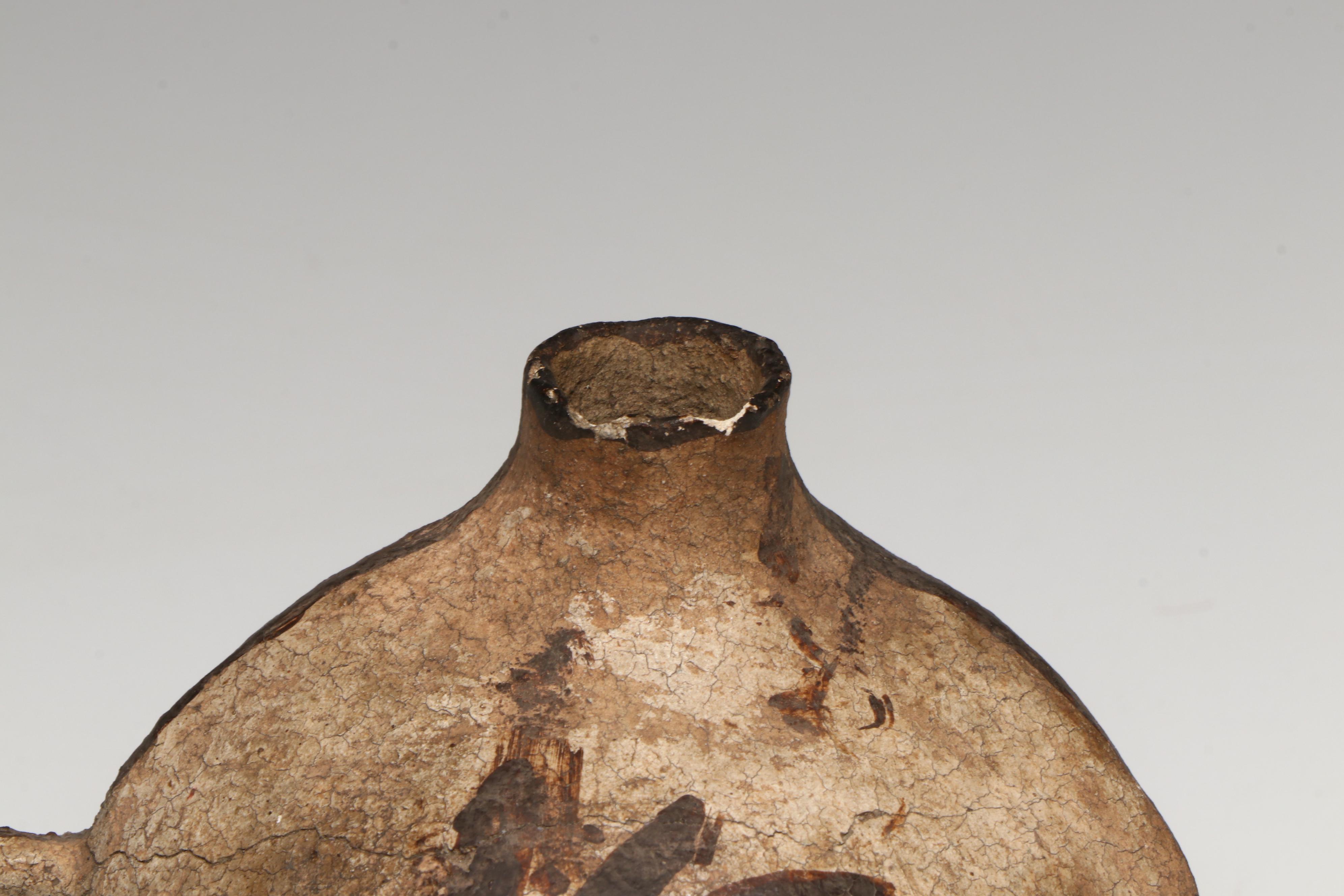 Indigenous Southwestern Pueblo Polychrome Pottery Pitcher and Canteen