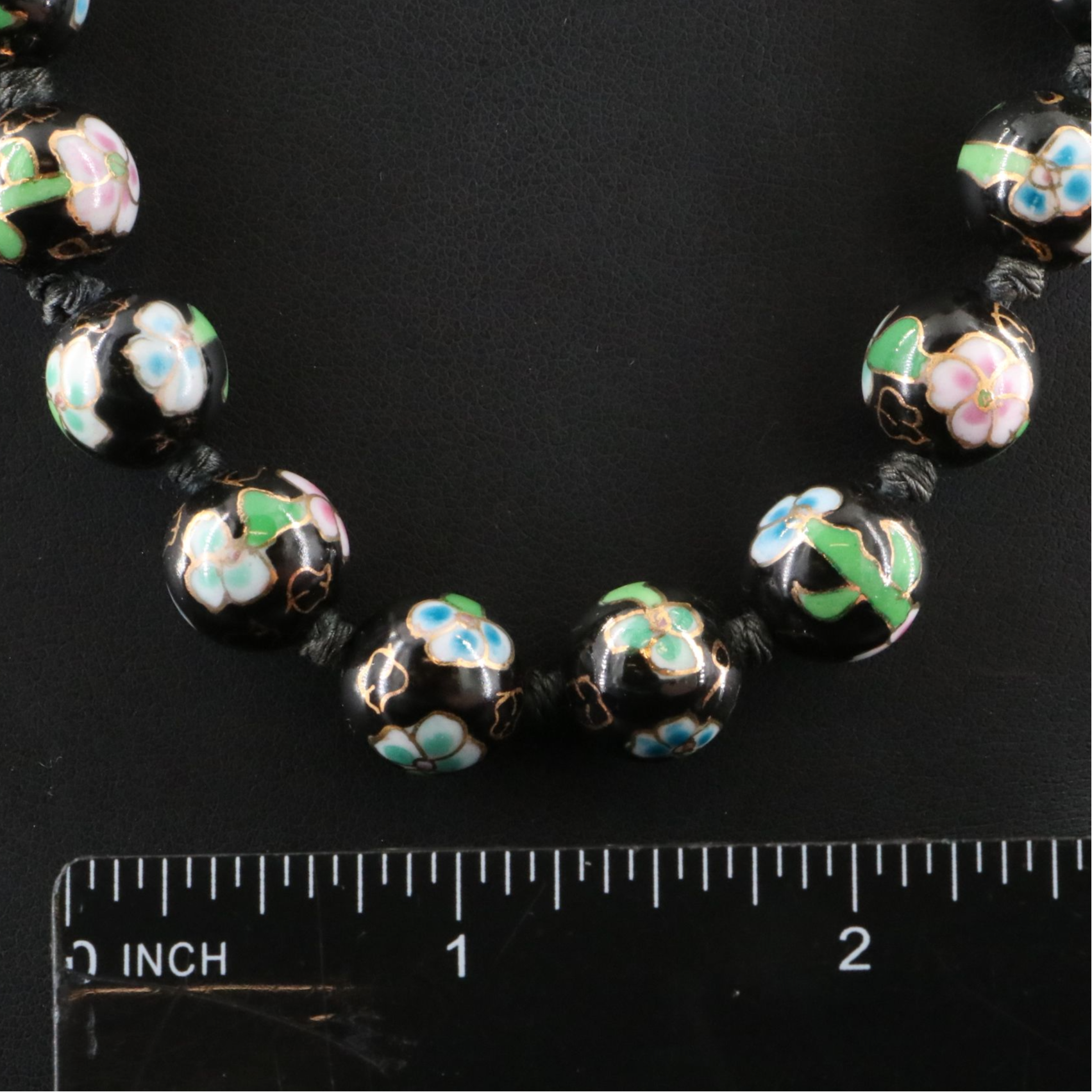 Cloisonné Floral Bead Necklace