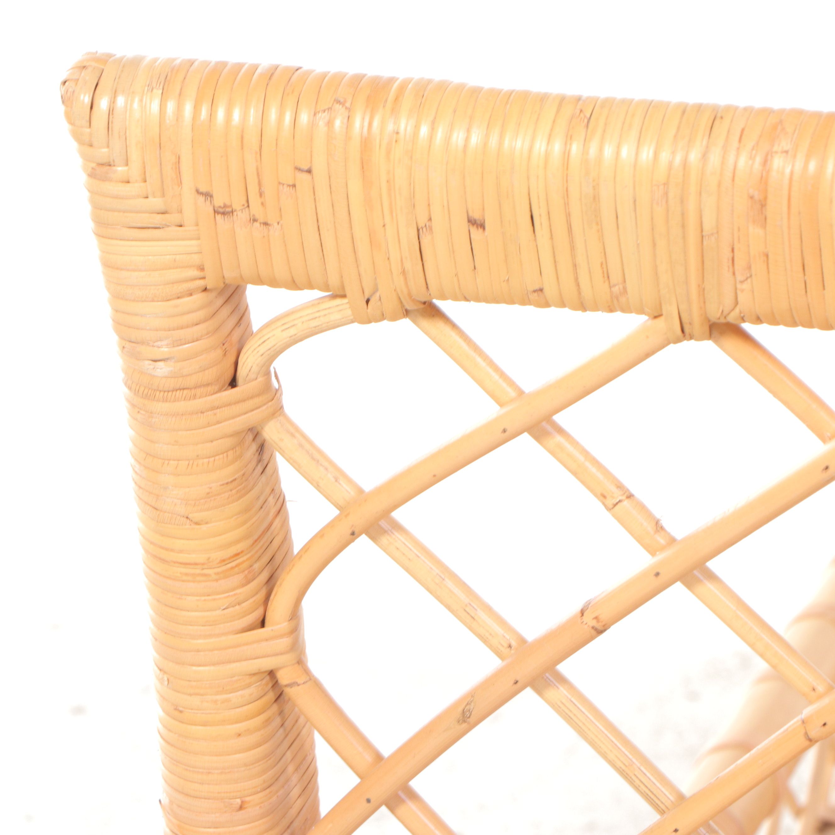 Hollywood Regency Rattan Sleigh Daybed, Mid to Late 20th Century