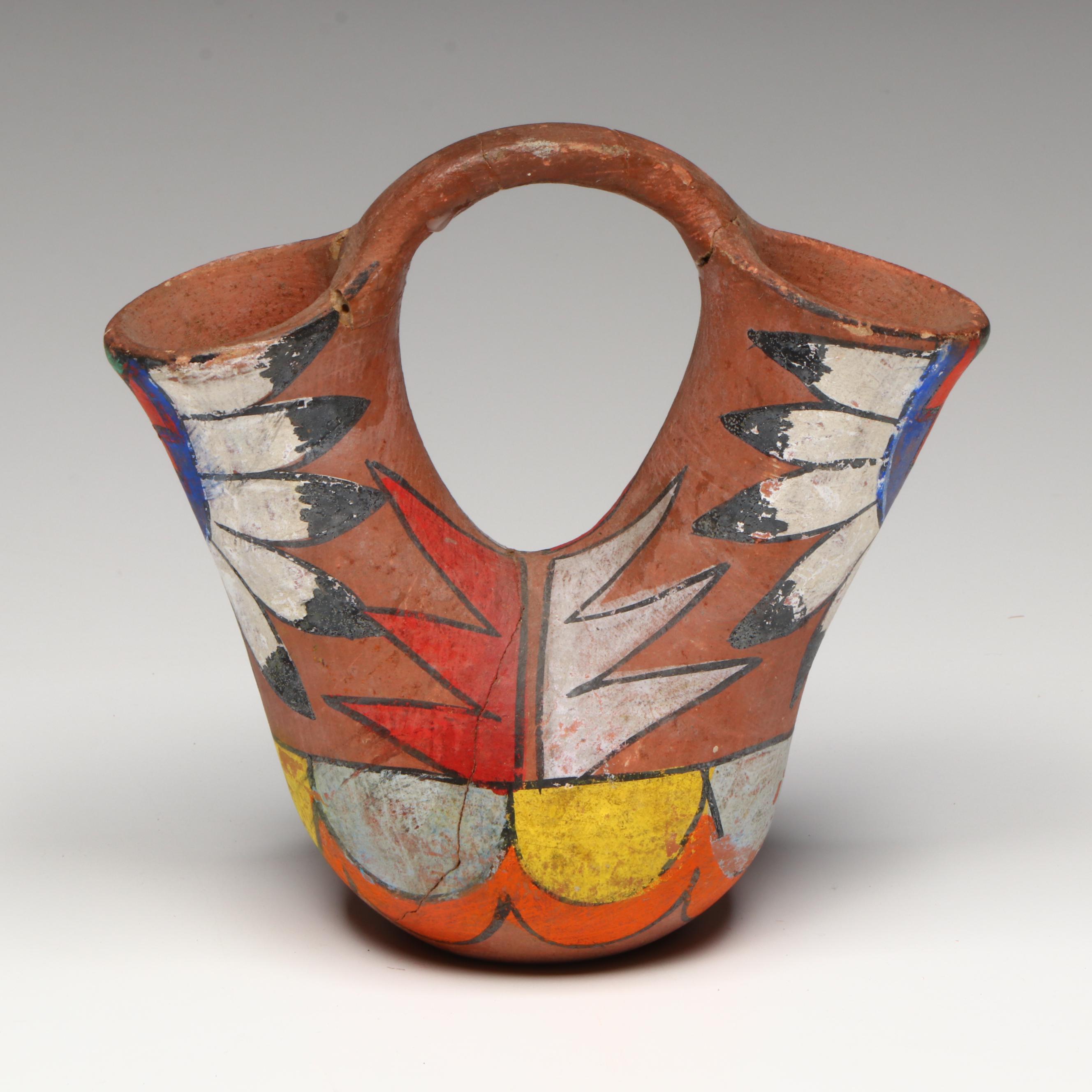 Indigenous Southwestern Pueblo Pottery, Includes a San Juan Pueblo Wedding Vase